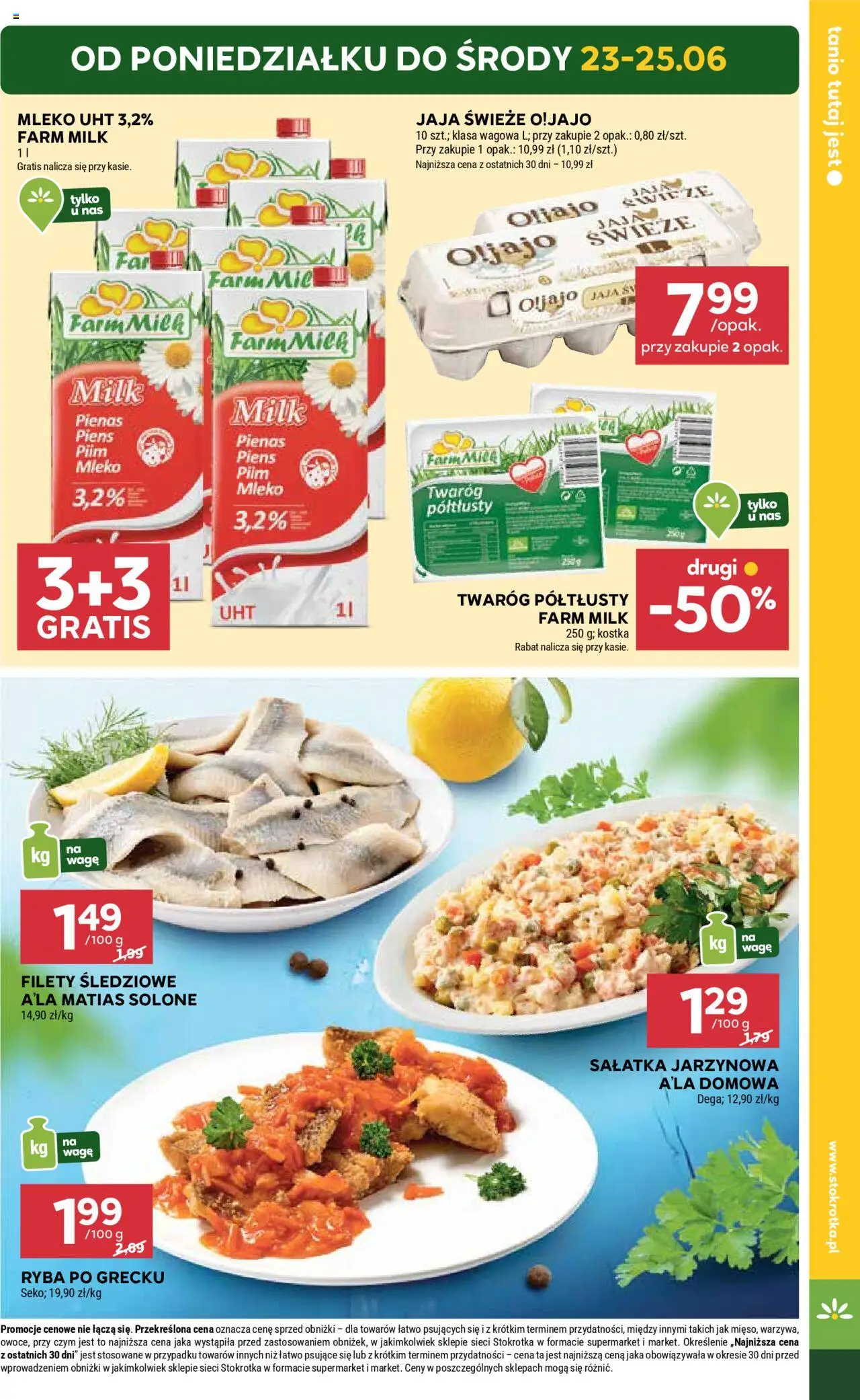 Stokrotka Gazetka od 17.06.2025 | Strona: 5 | Produkty: Mleko, Ryba, Twaróg, Jaja