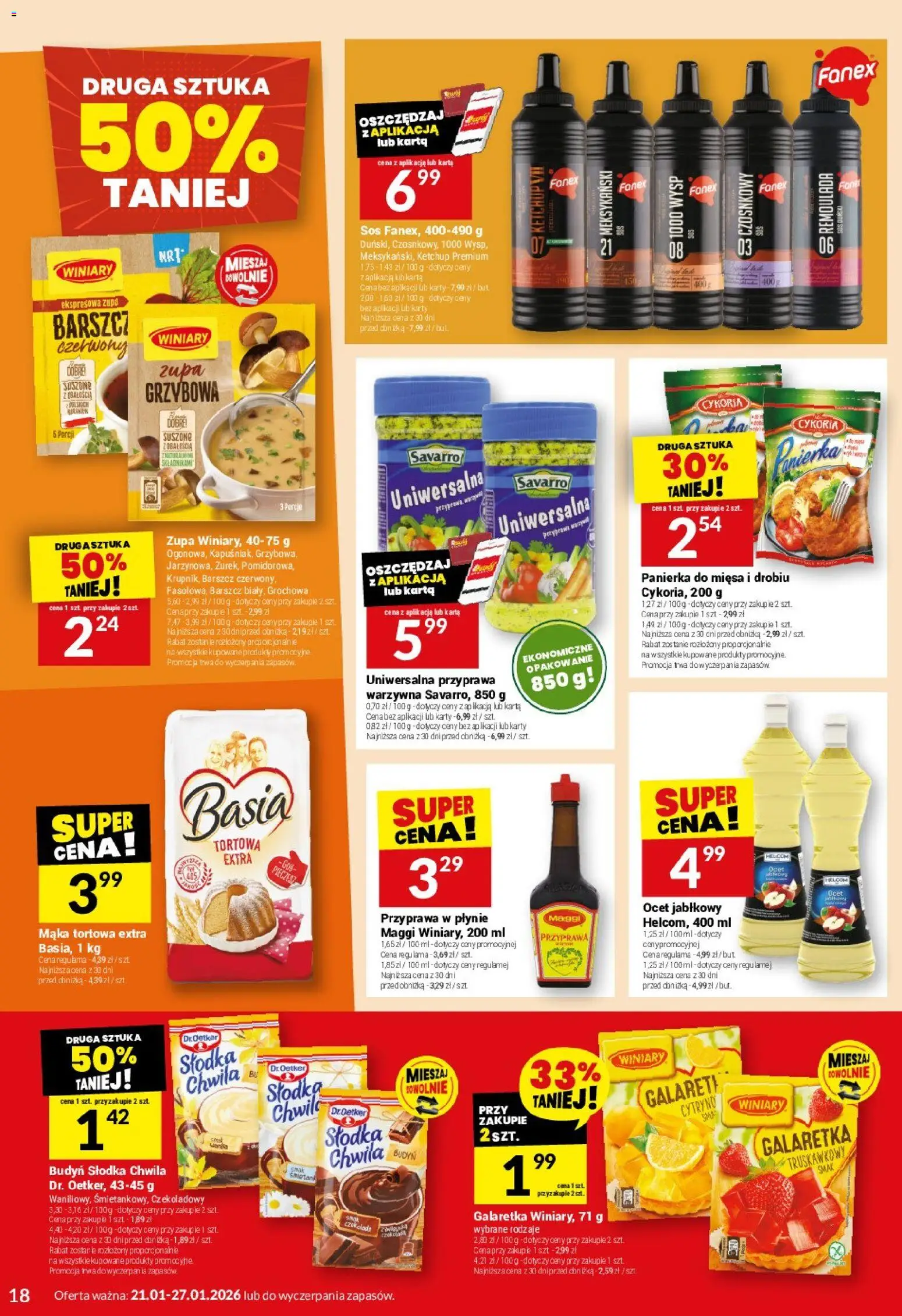 Twój Market Gazetka od 21.01.2026 | Strona: 18 | Produkty: Karta, Ocet, Galaretka, Ketchup