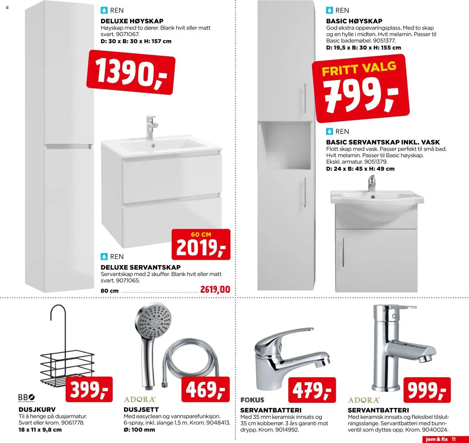 {H1} | Side: 11 | Produkter: Vask, Hylle