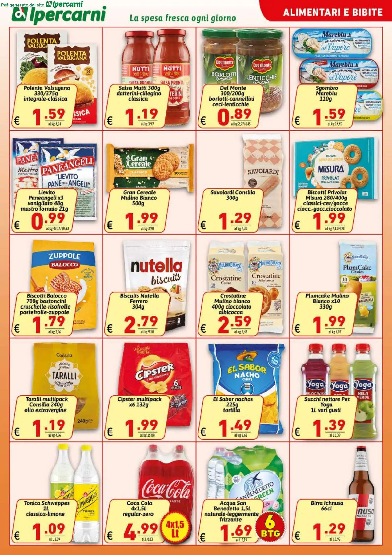 Volantino Ipercarni del 13.02.2026 | Pagina: 9 | Prodotti: Latte, Nutella, Bibite, Savoiardi