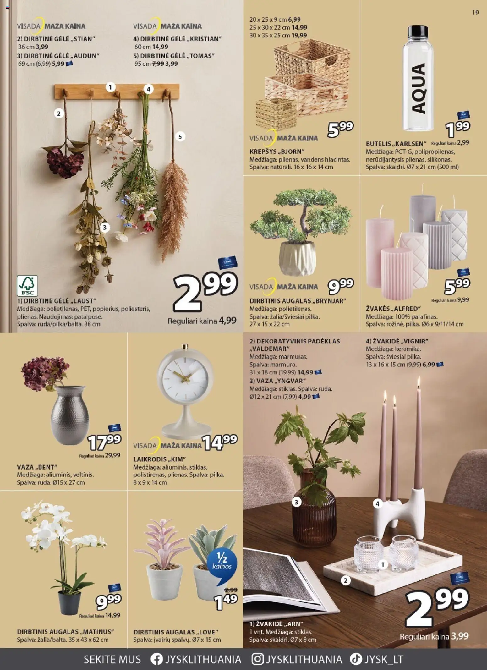 JYSK akcijos nuo 28.10.2025 | Puslapis: 19 | Prekių: Laikrodis, Krepšys, Vaza