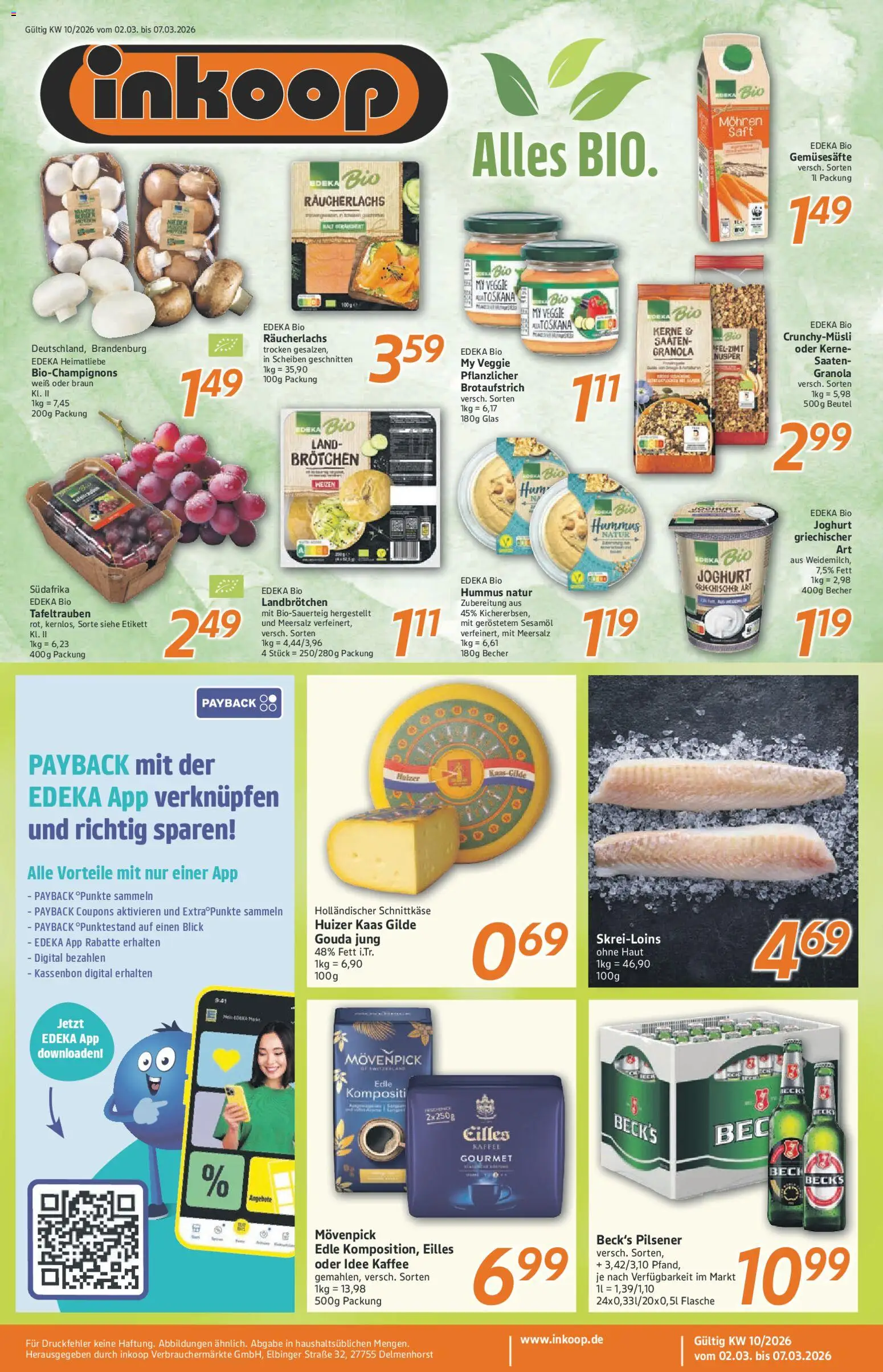 Inkoop Prospekt 	 – gültig ab 02.03.2026 | Seite: 1 | Produkte: Kaffee, Gouda, Mohren, Saft