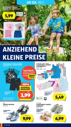 Hofer Flugblatt gültig ab 04.07.2025 | Seite: 28 | Produkte: Unterwäsche, Sandalen