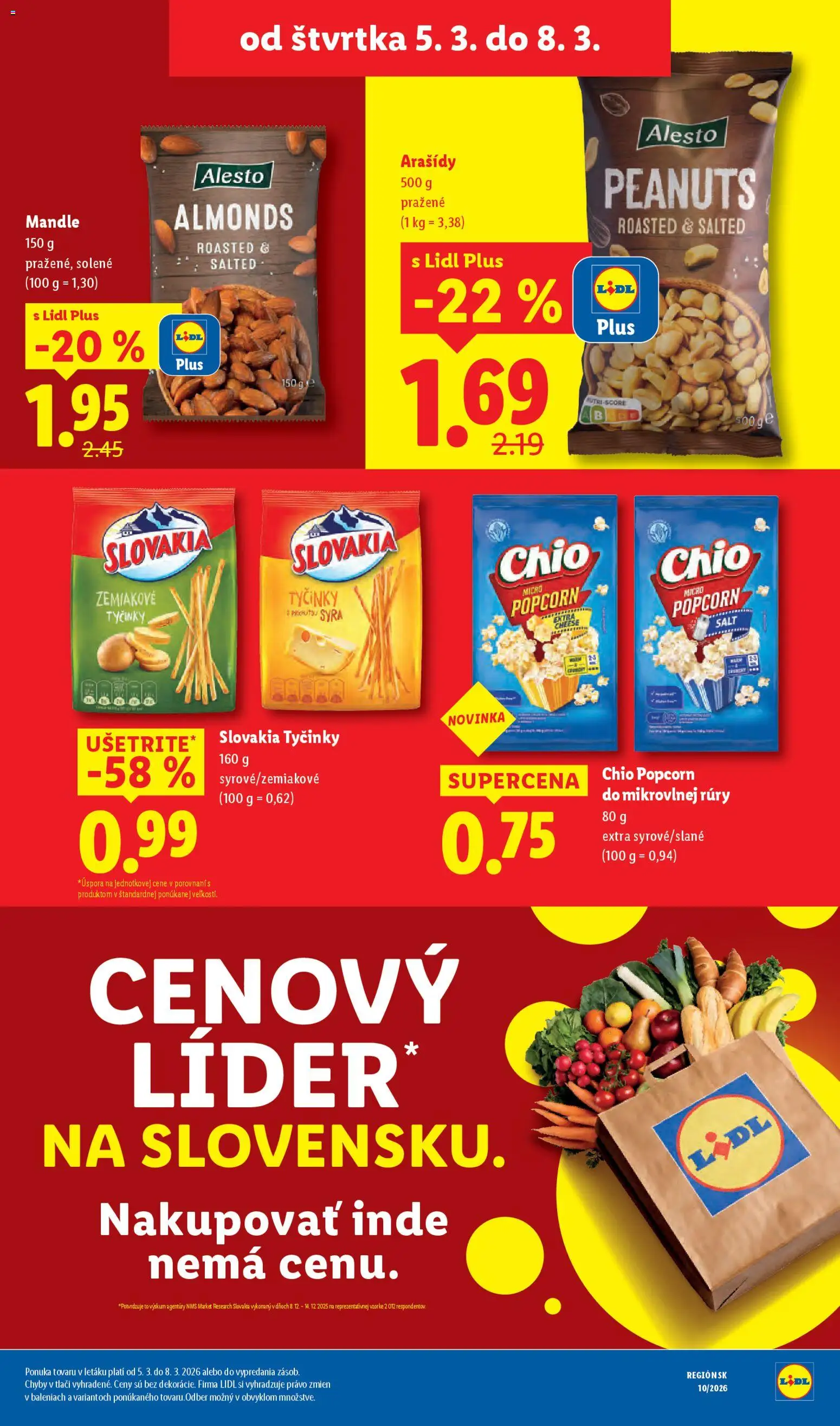 Nové Lidl akcie – leták je platný od 05.03.2026 | Strana: 21 | Produkty: Arašidy, Mandle