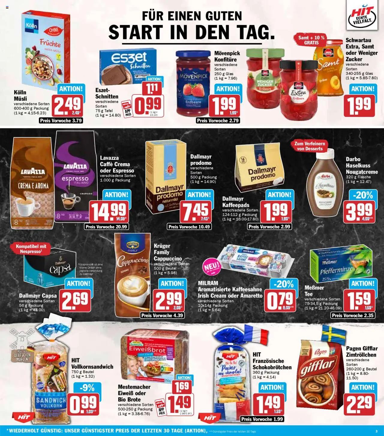 HIT Prospekt 	 – gültig ab 13.10.2025 | Seite: 3 | Produkte: Kolln, Milram, Zucker, Dallmayr prodomo