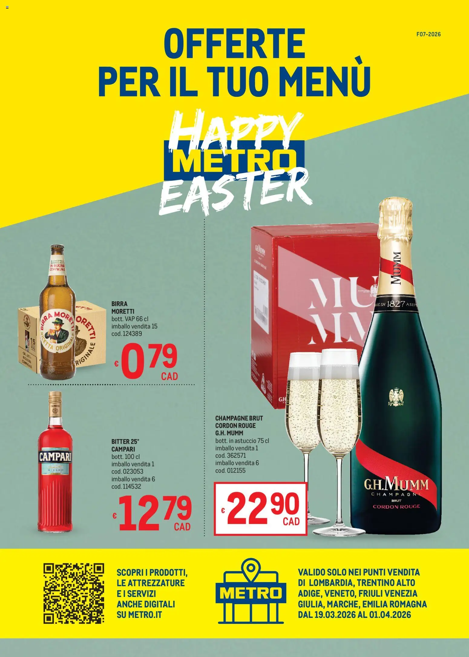 Volantino Metro volantino del 19.03.2026 | Pagina: 1 | Prodotti: Champagne, Astuccio