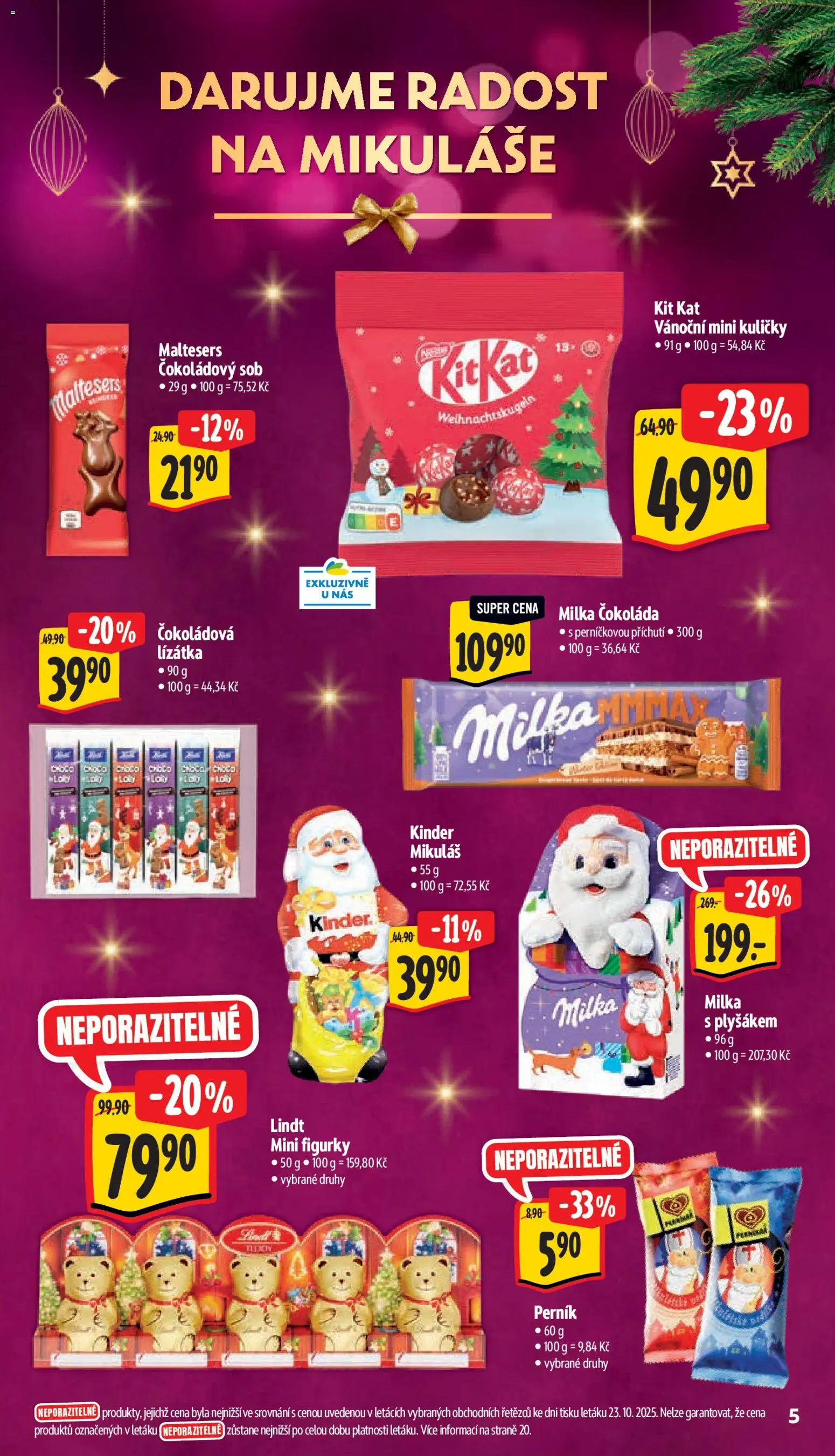 Albert leták - Supermarket od 29.10.2025 | Strana: 10 | Produkty: Lindt, Milka, Perník, Kuličky