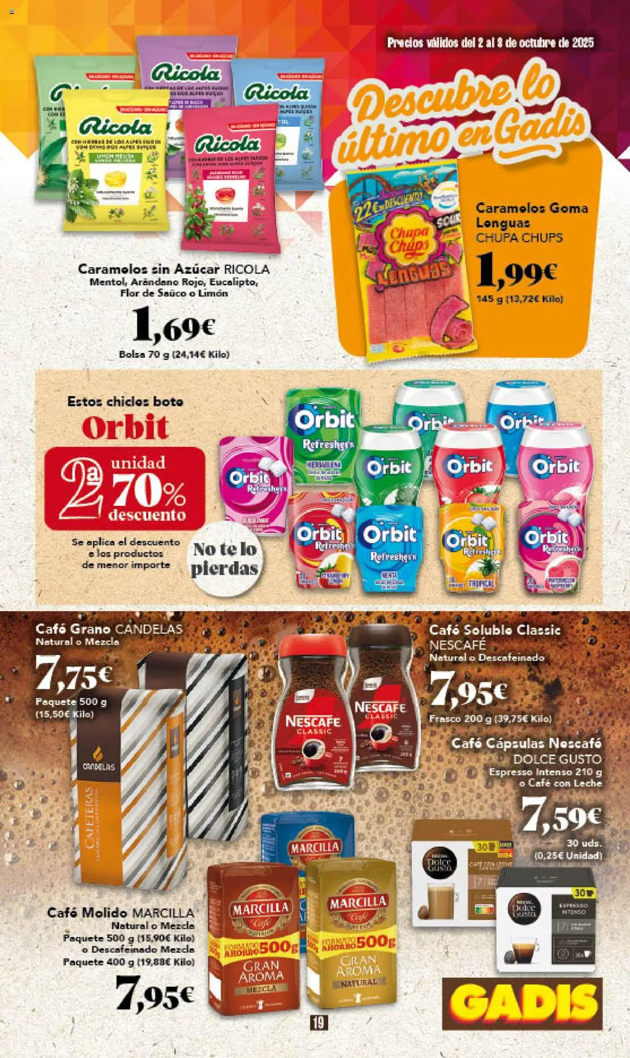 Gadis folleto │ válido desde el 02.10.2025 | Página: 19 | Productos: Café con leche, Leche, Café molido, Μηχανή καφέ