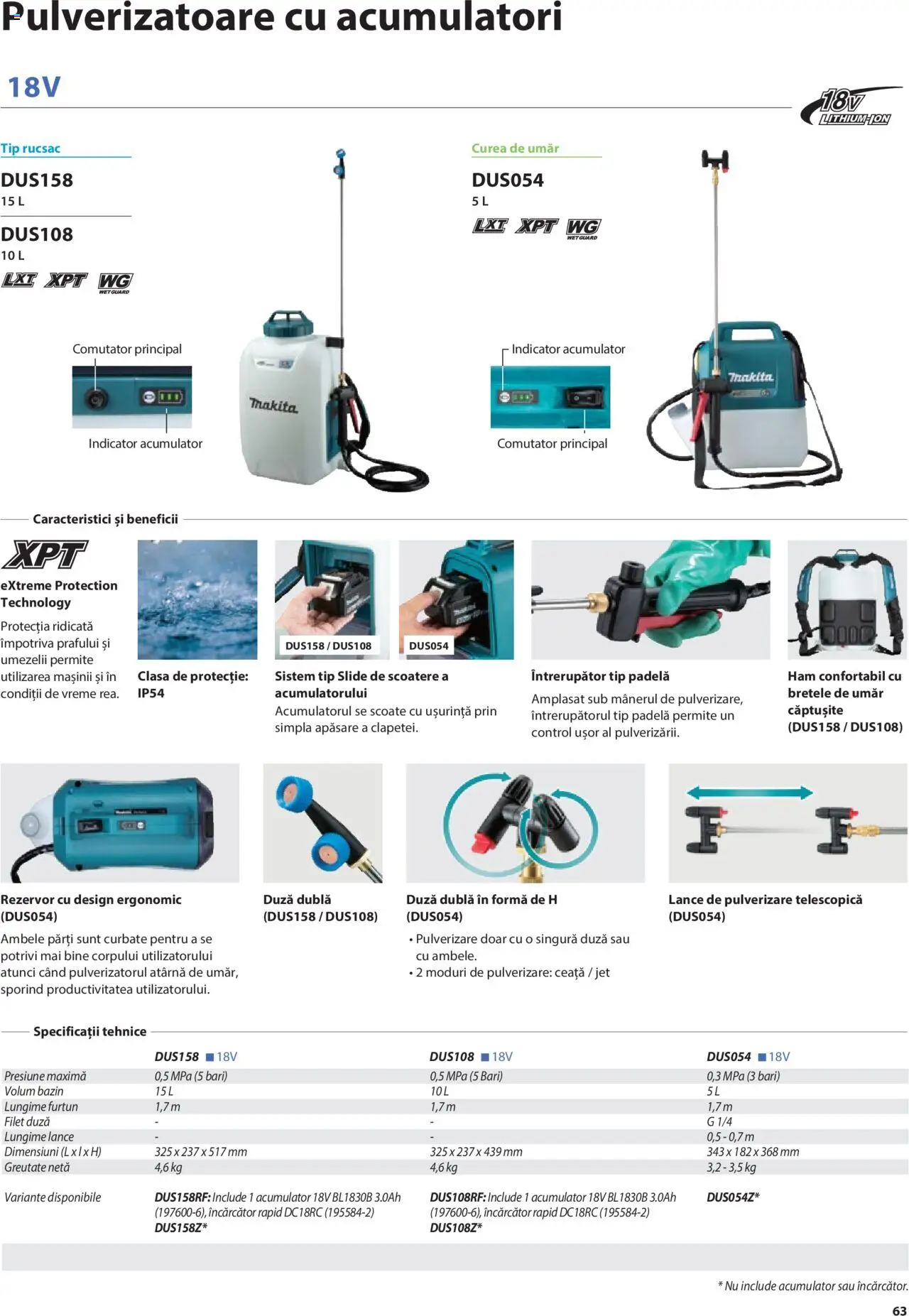 Makita catalog - Mașini de Grădină – valabil de la 08.01.2025 | Pagină: 63 | Produse: Curea, Încărcător, Rucsac