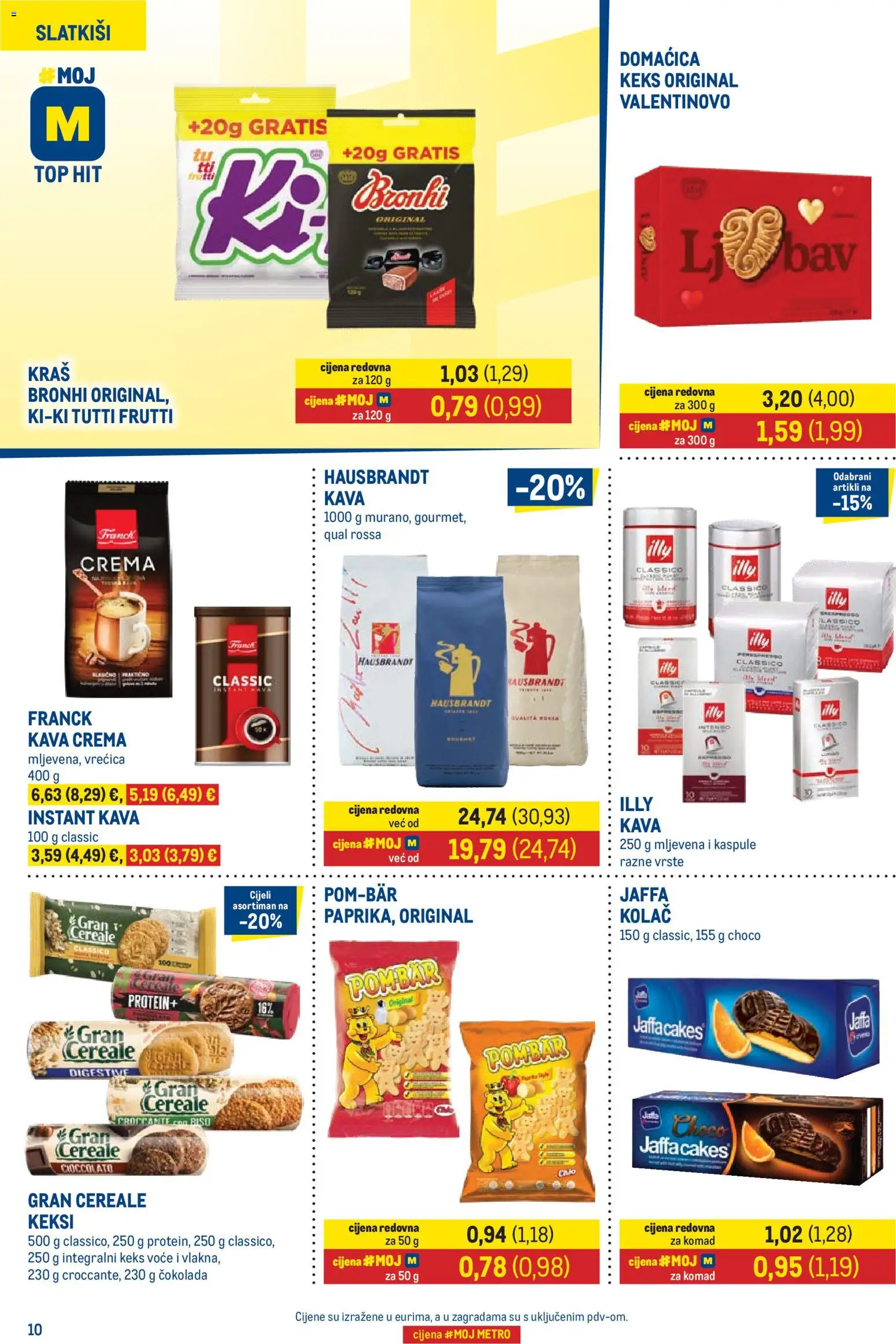 Metro katalog | vrijedi od 01.04.2026 | Stranica: 10 | Proizvodi: Kava, Čokolada, Keks, Voće