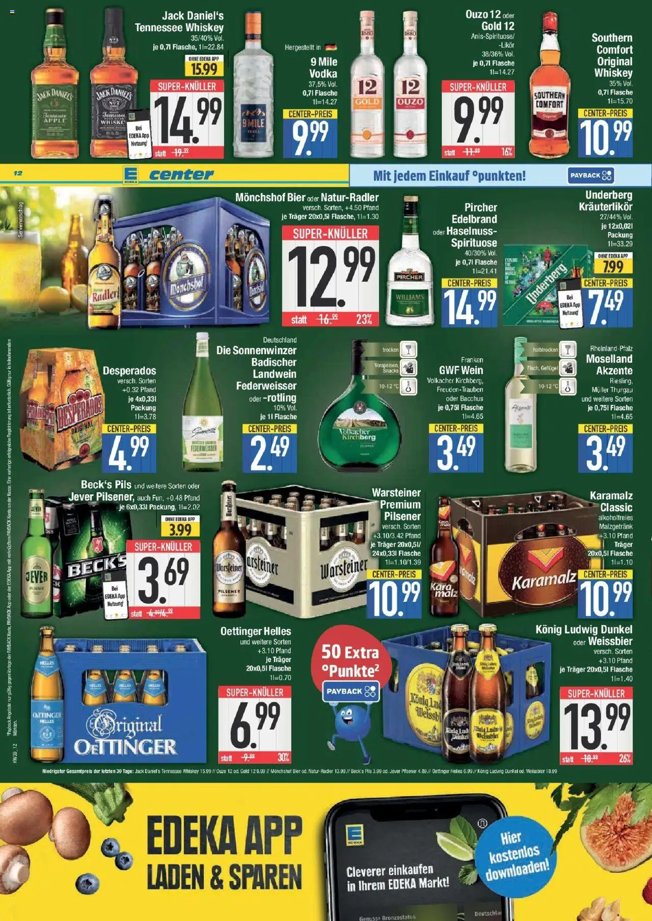 Edeka prospekt Weißenburg	 – gültig ab 21.09.2025 | Seite: 12 | Produkte: Weißbier, Likör, Oettinger, Radler