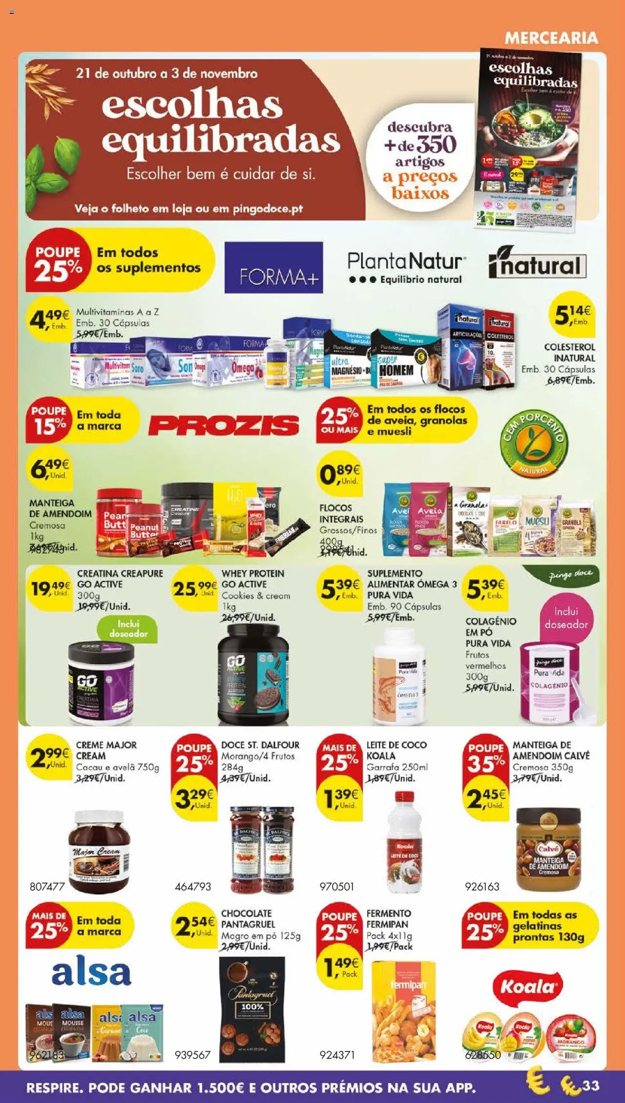 Pingo Doce folheto │ válido de 21.10.2025 | Página: 43 | Produtos: Manteiga de amendoim, Granola, Chocolate, Creme