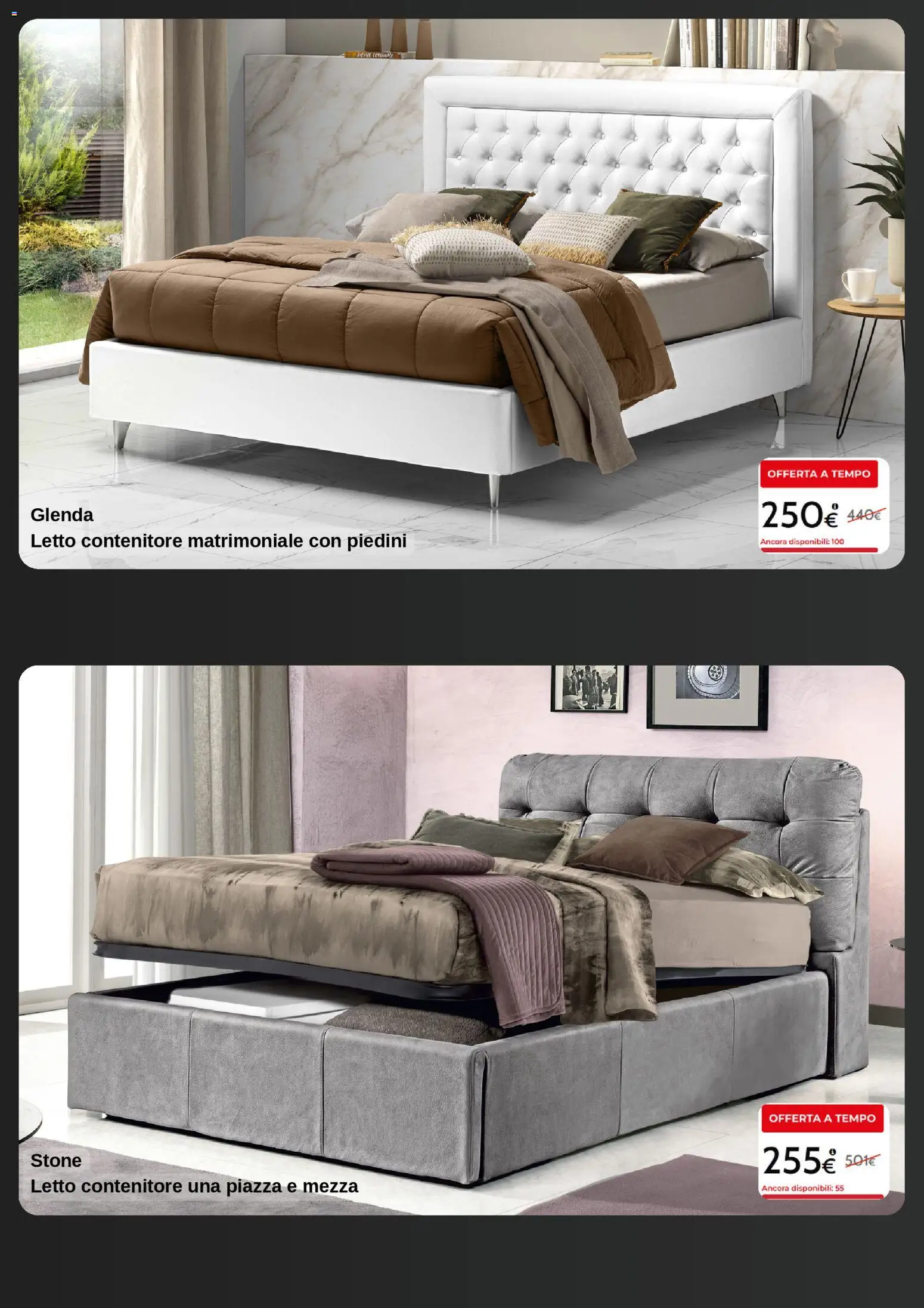 Volantino Mondo Convenienza del 24.11.2025 | Pagina: 5 | Prodotti: Letto contenitore, Contenitore, Letto