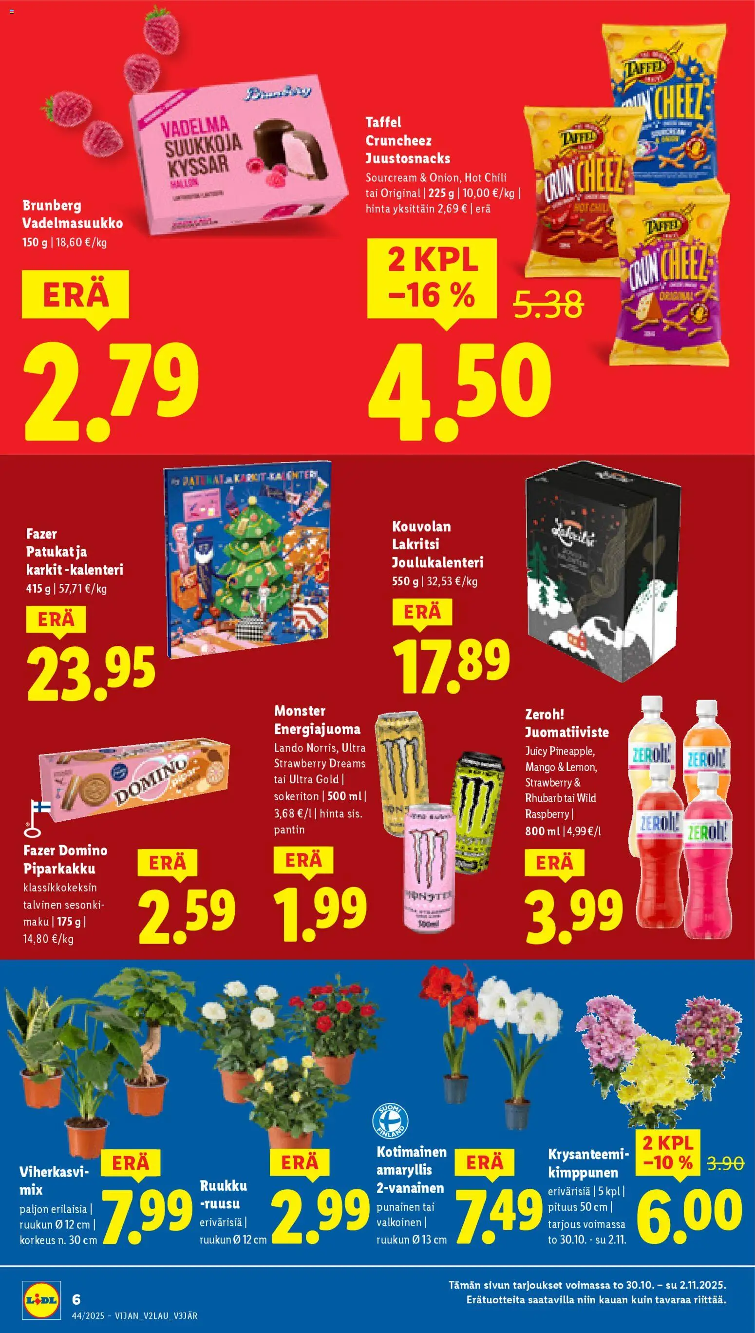 Lidl tarjoukset - Rovaniemi – voimassa 30.10.2025 alkaen | Sivu: 8 | Tuotteet: Vadelma, Mango, Kalenteri, Karkit