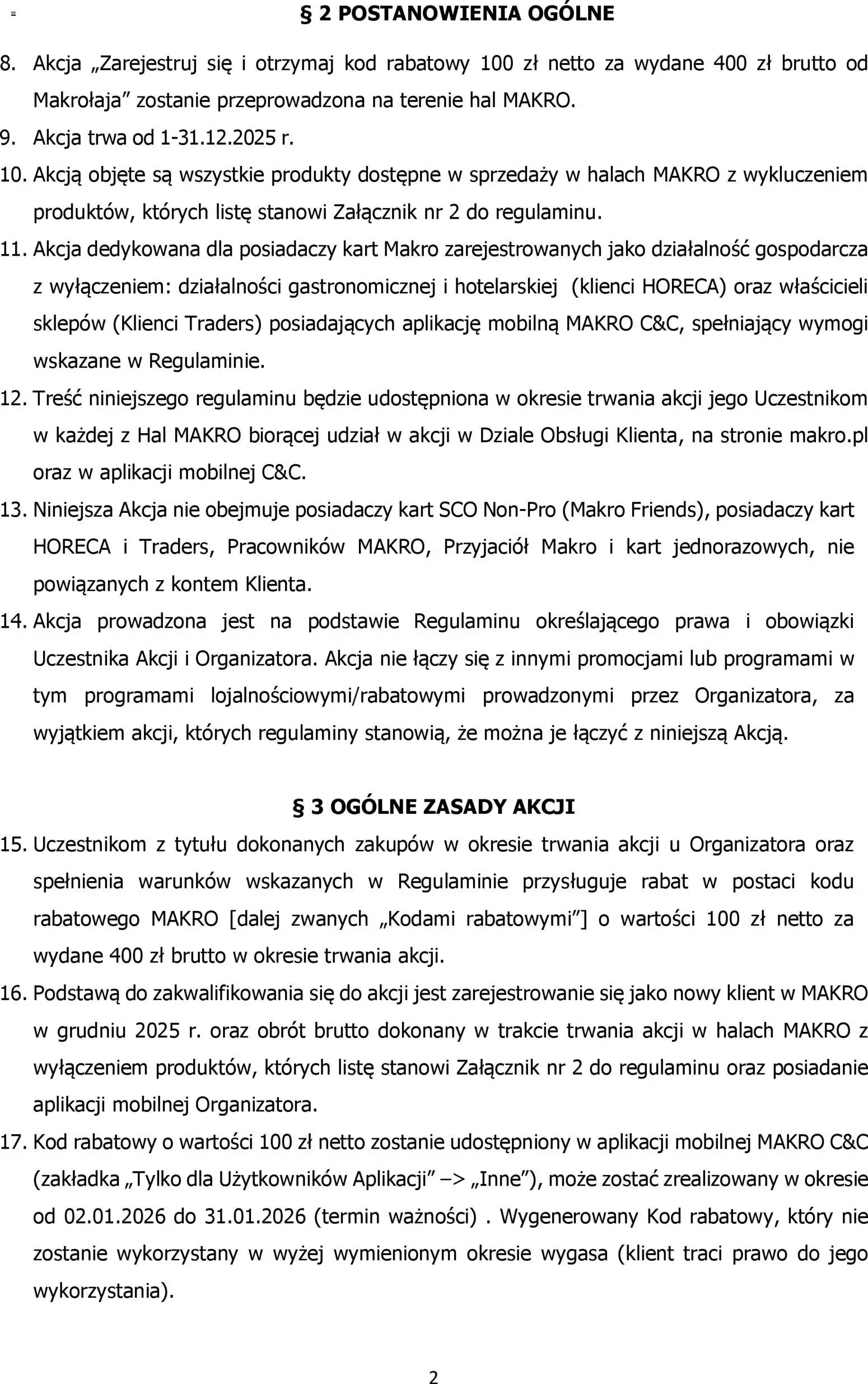 Makro Gazetka - Regulamin akcji makrołaj od 01.12.2025 | Strona: 2