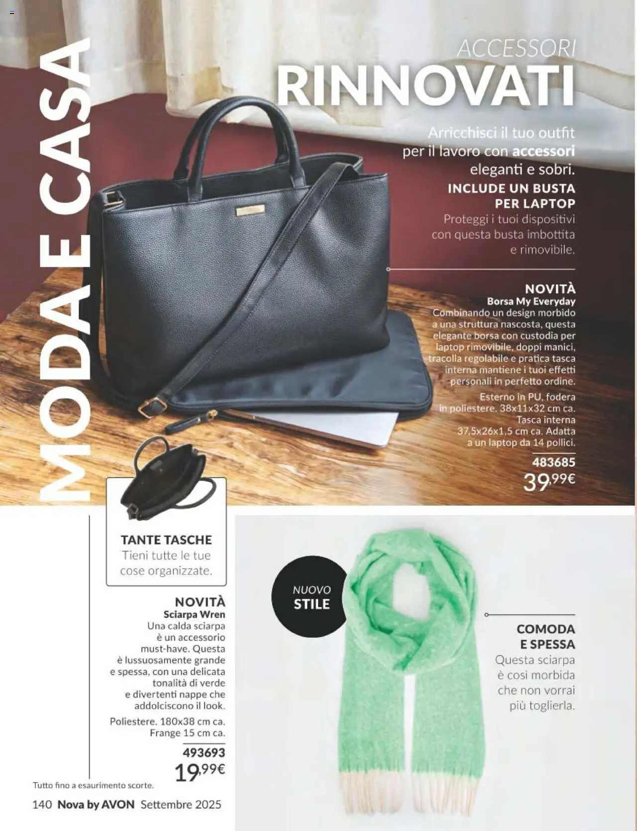 Volantino Avon del 01.09.2025 | Pagina: 140 | Prodotti: Sciarpa, Laptop, Borsa