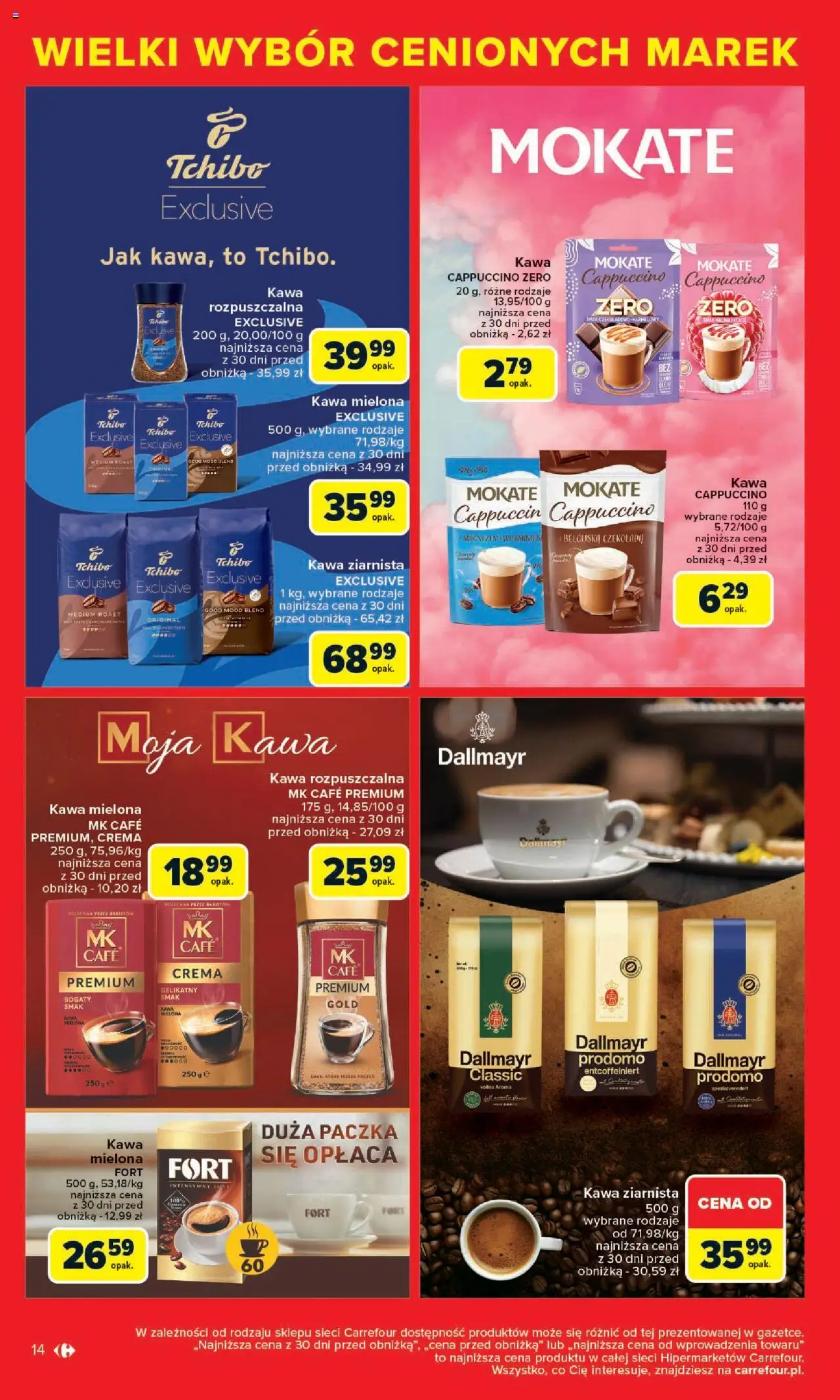 Carrefour Gazetka - Cenione marki, super ceny od 04.08.2025 | Strona: 14 | Produkty: Kawa Dallmayr, Tchibo exclusive, Kawa, Czekolada
