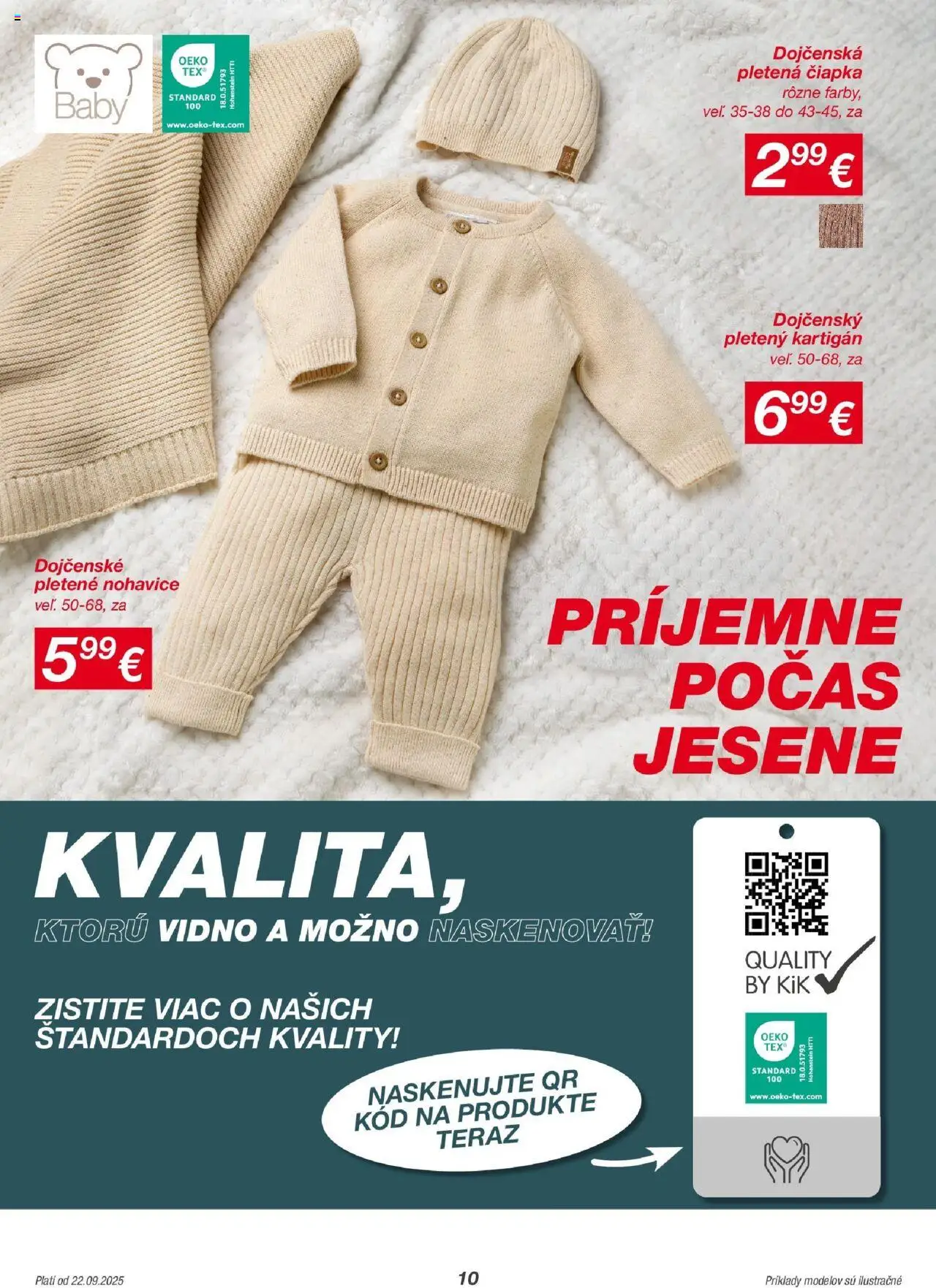 Nové Kik akcie – leták je platný od 22.09.2025 | Strana: 10 | Produkty: Nohavice, Čiapka