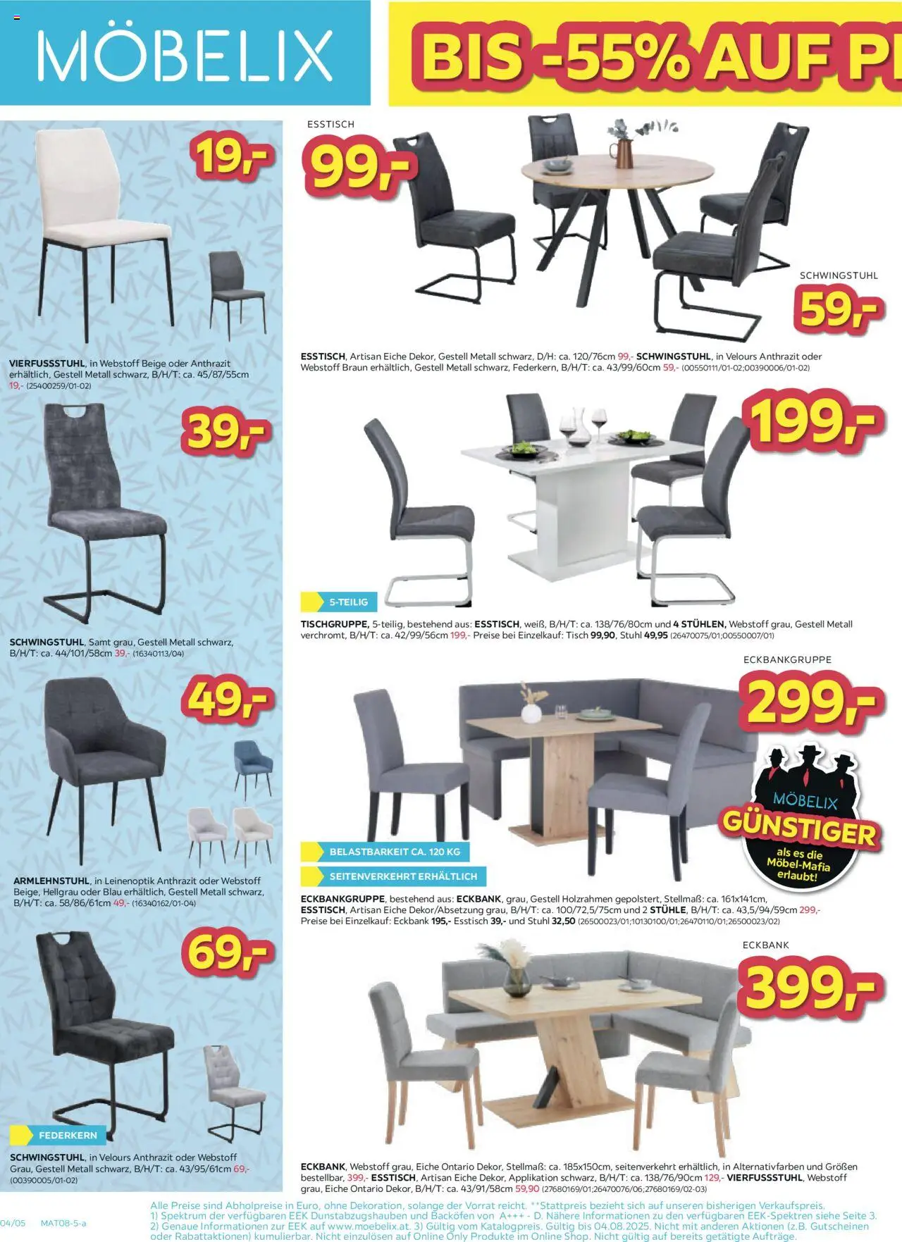 Möbelix Angebote gültig ab 28.07.2025 | Seite: 4 | Produkte: Tisch, Stuhl