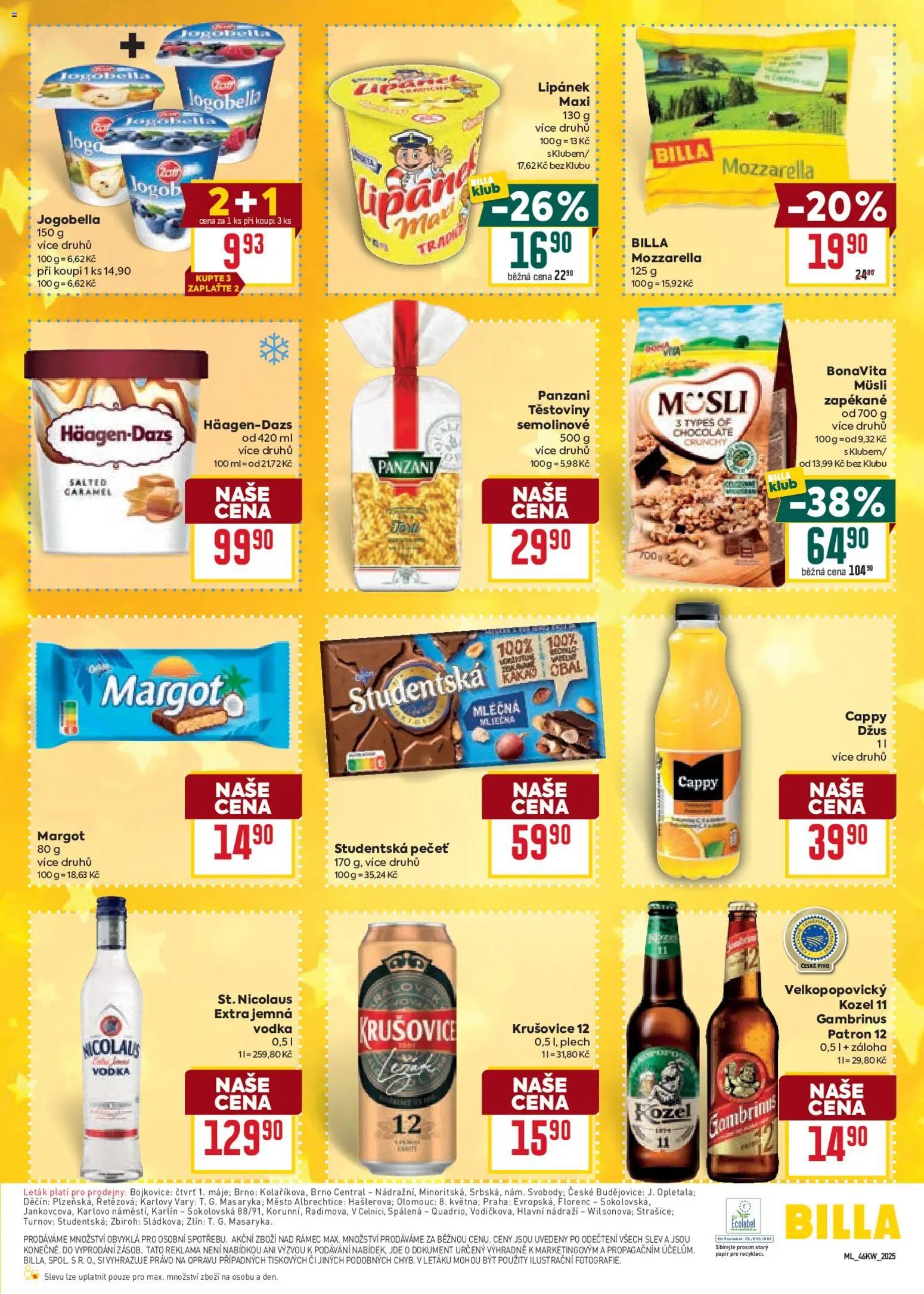 Billa Malý leták od 12.11.2025 | Strana: 3 | Produkty: Lipánek, Džus, Kozel, Krušovice 12
