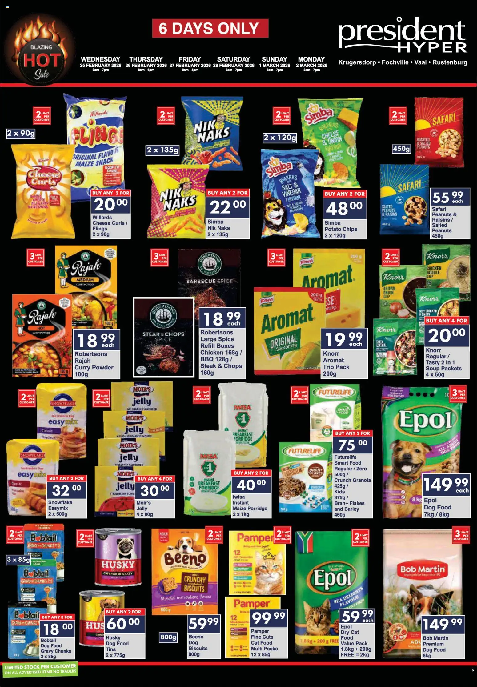 New President Hyper catalogue – valid from 25.02.2026 | Page: 6 | Products: Chicken, Pineapple, Seasoning, Aromat