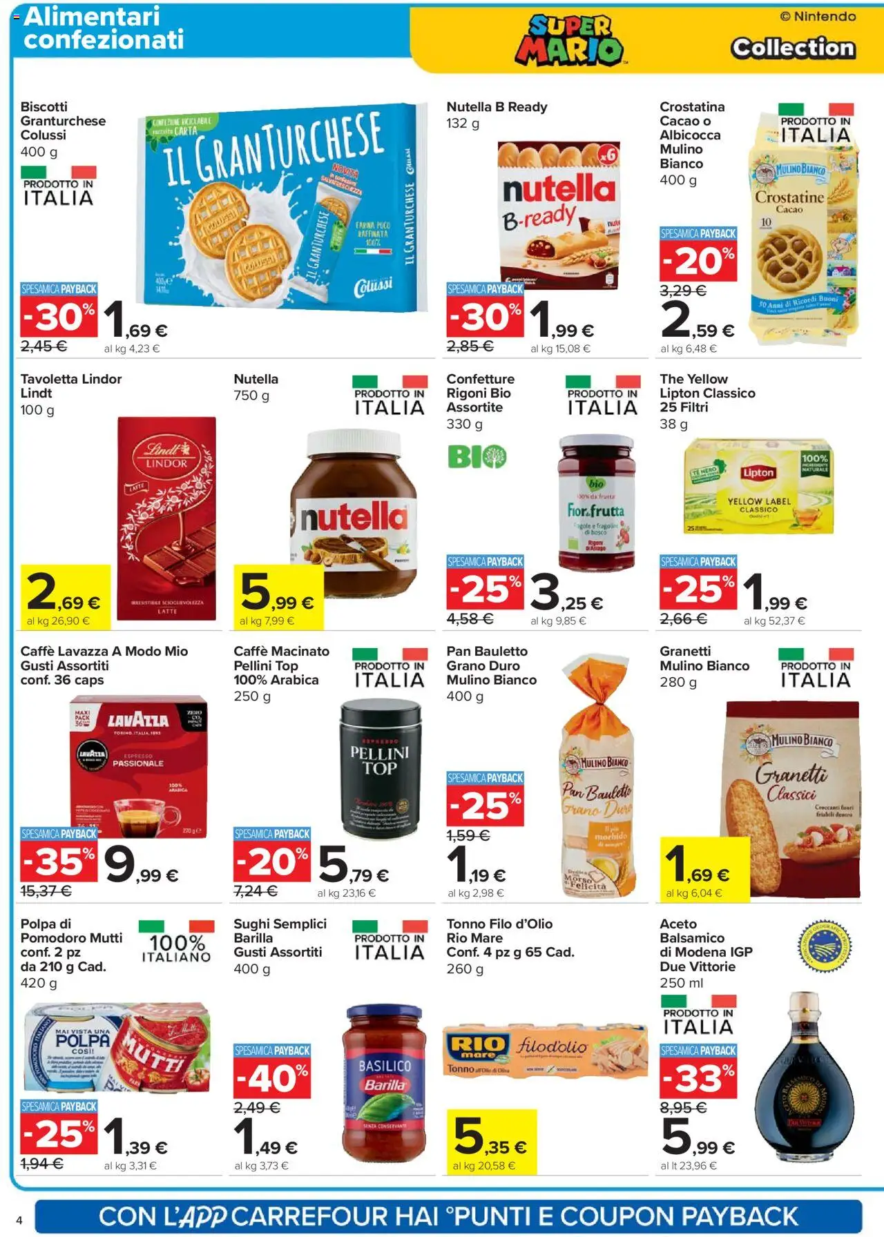 Volantino Carrefour del 02.10.2025 | Pagina: 4 | Prodotti: Tè, Nutella, Lavazza, Macinato