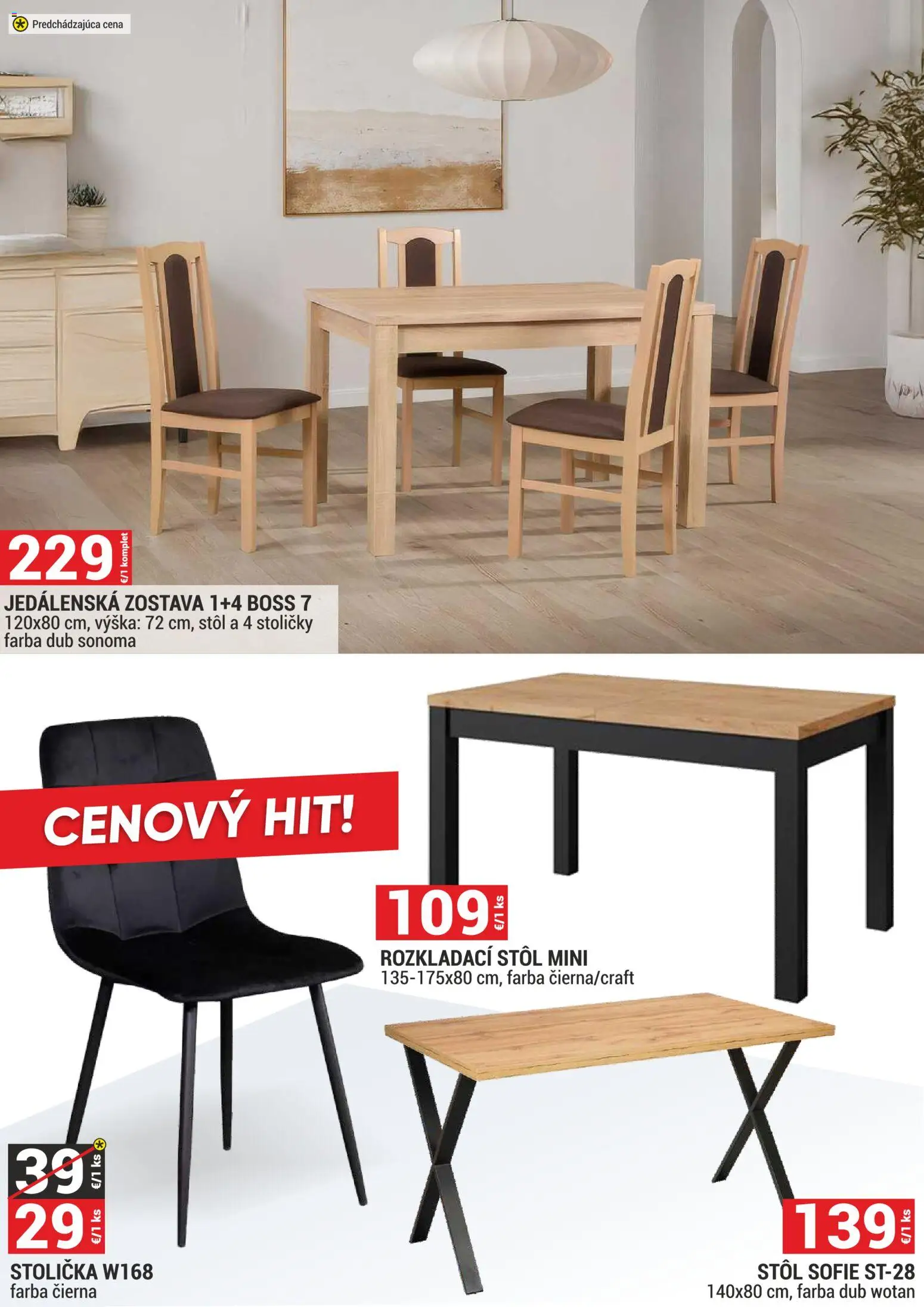 Nové Merkury Market akcie – leták je platný od 01.11.2025 | Strana: 16 | Produkty: Stoličky, Rozkladací stôl, Stôl, Jedálenská zostava