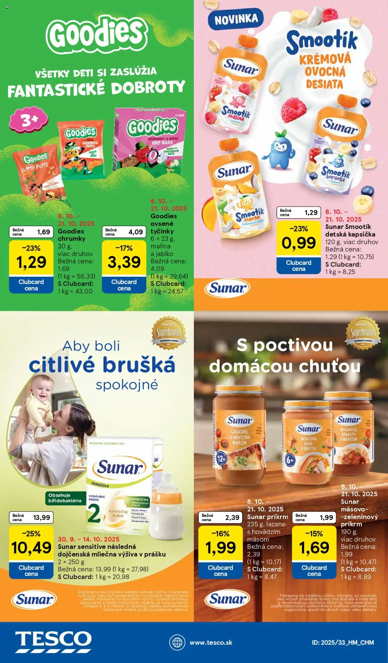 Nové Tesco akcie – leták je platný od 08.10.2025 | Strana: 43 | Produkty: Sunar, Mango, Špagety, Lasagne