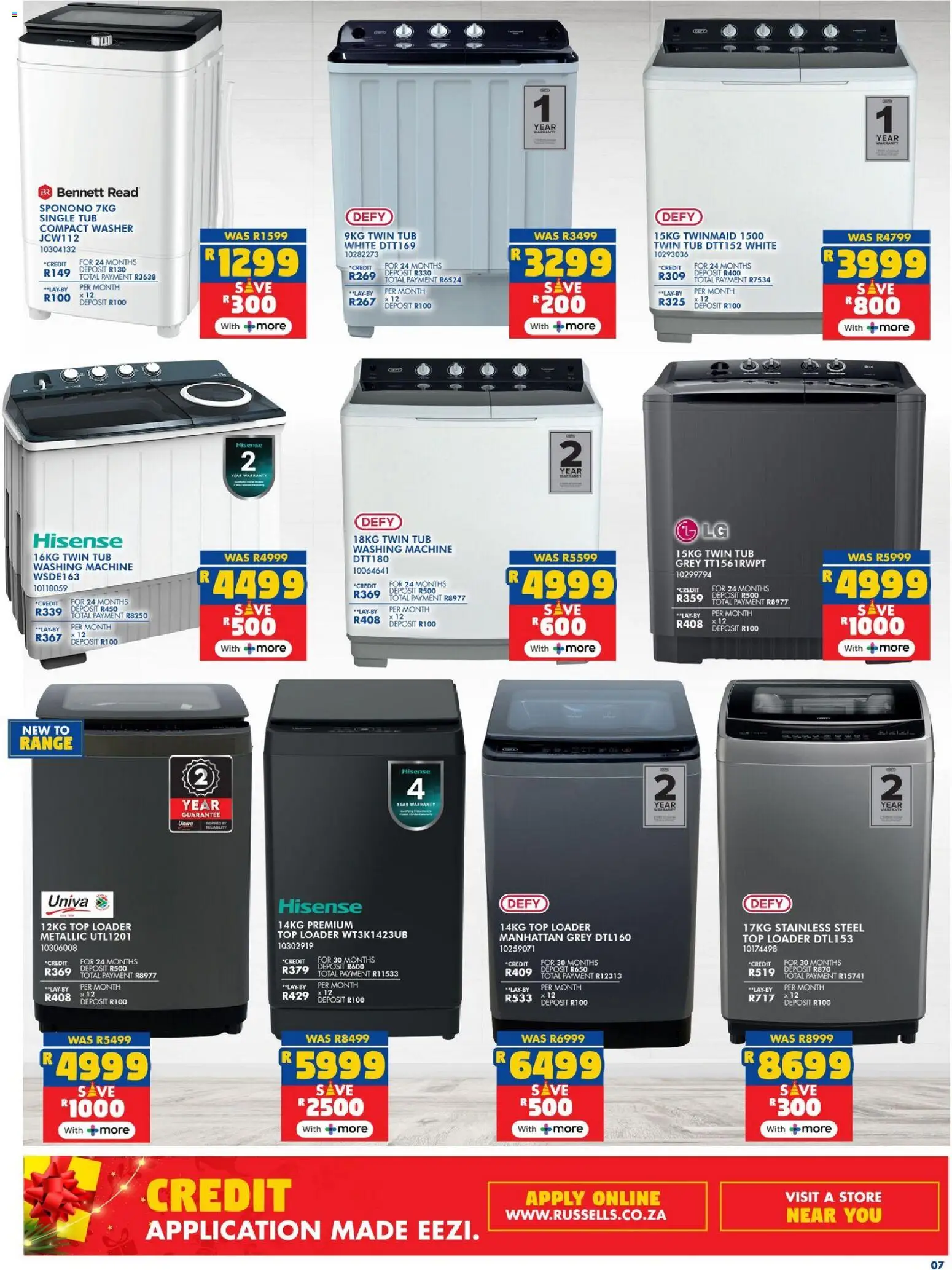 New Russells catalogue – valid from 02.12.2025 | Page: 7 | Products: Washing machine