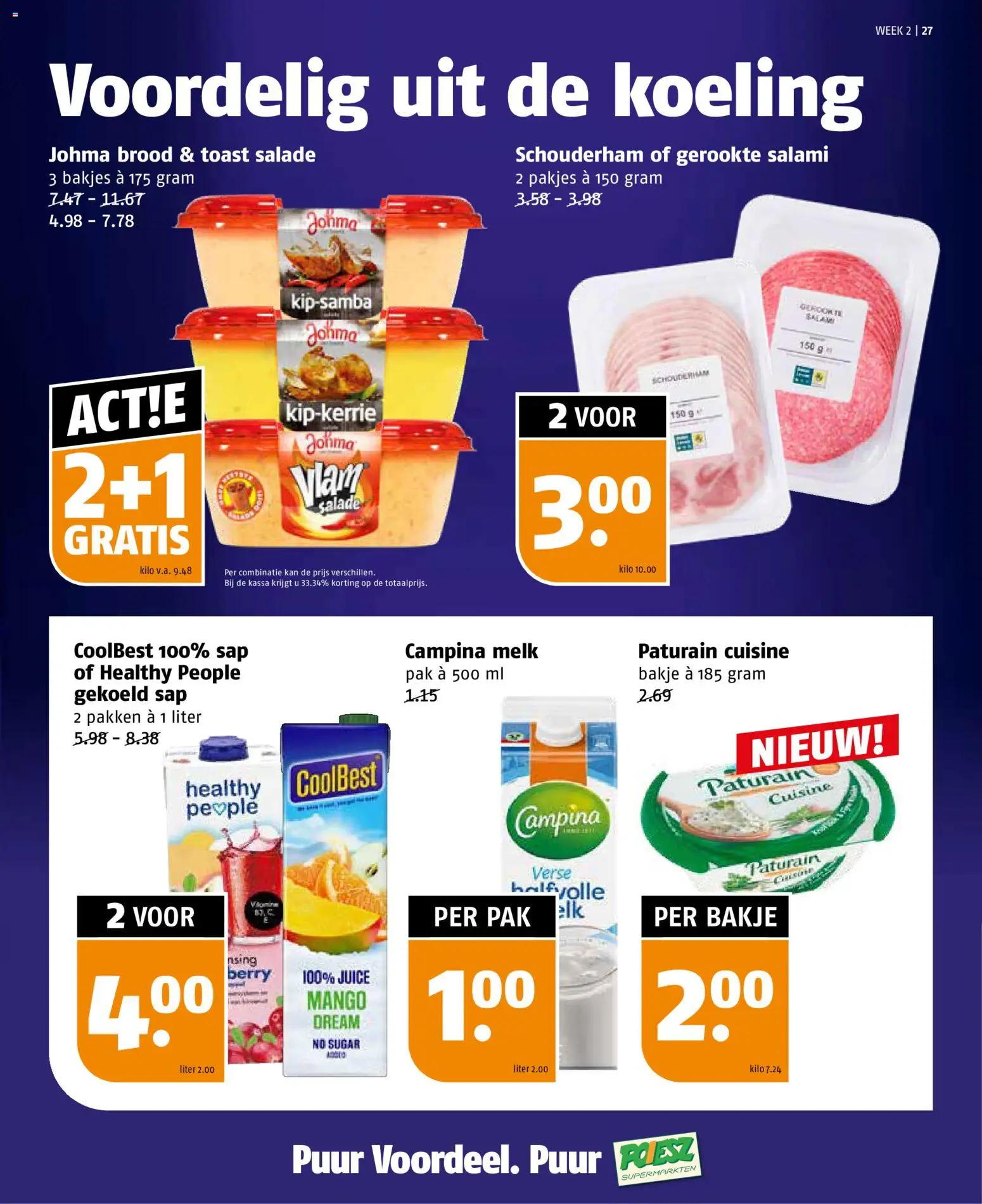 {H1} | Pagina: 27 | Producten: Melk, Salami, Sap, Salade