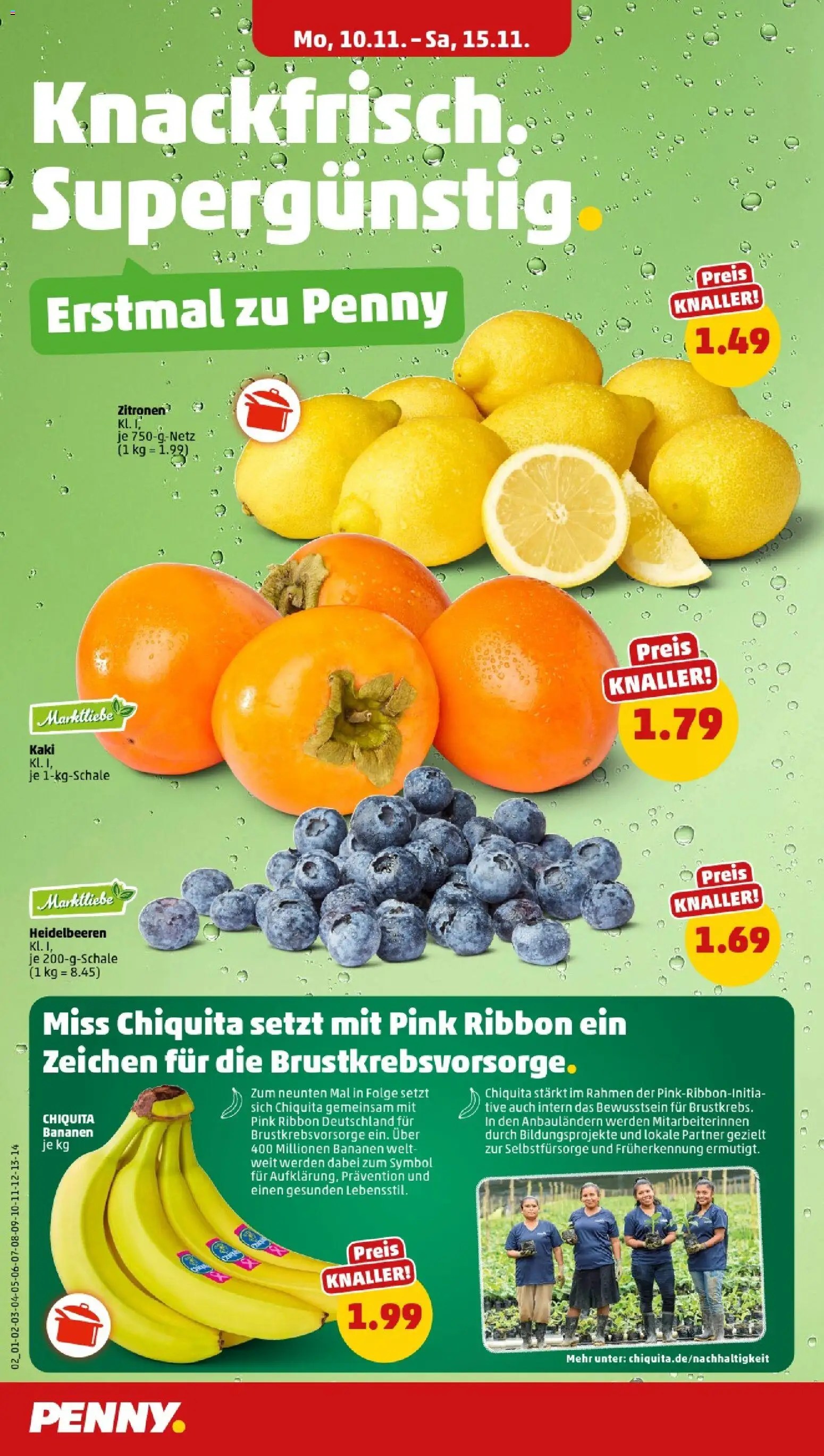 Penny -  Nordrhein - Westfalen – gültig ab 10.11.2025 | Seite: 2 | Produkte: Bananen, Heidelbeeren, Kaki, Zitronen