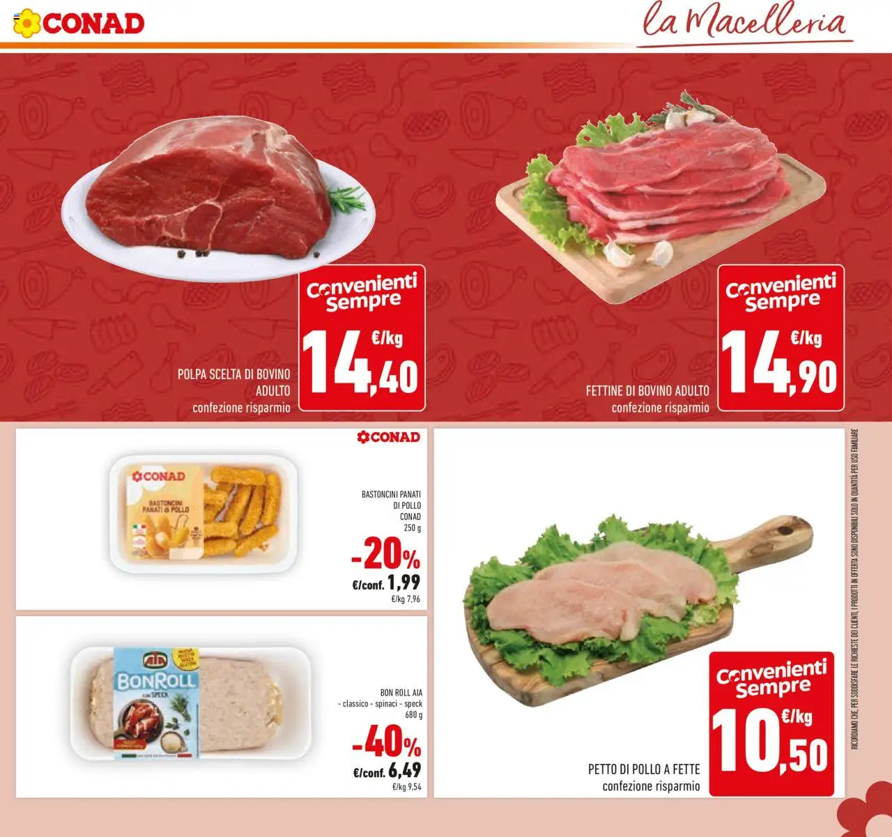 Volantino Conad del 10.09.2025 | Pagina: 15 | Prodotti: Speck, Bovino, Pollo, Spinaci