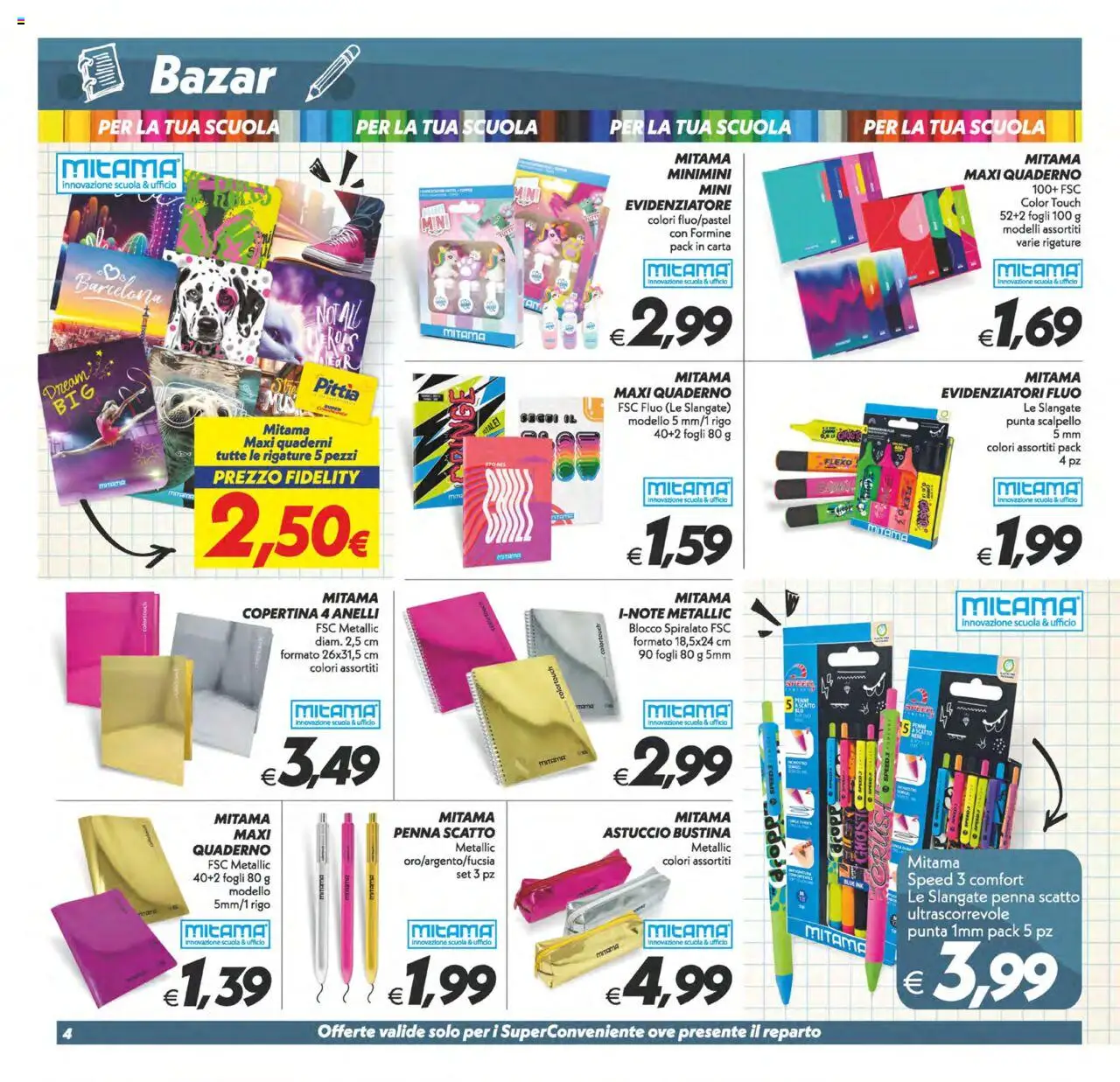 Volantino SuperConveniente del 12.09.2025 | Pagina: 29 | Prodotti: Astuccio, Evidenziatore, Quaderno