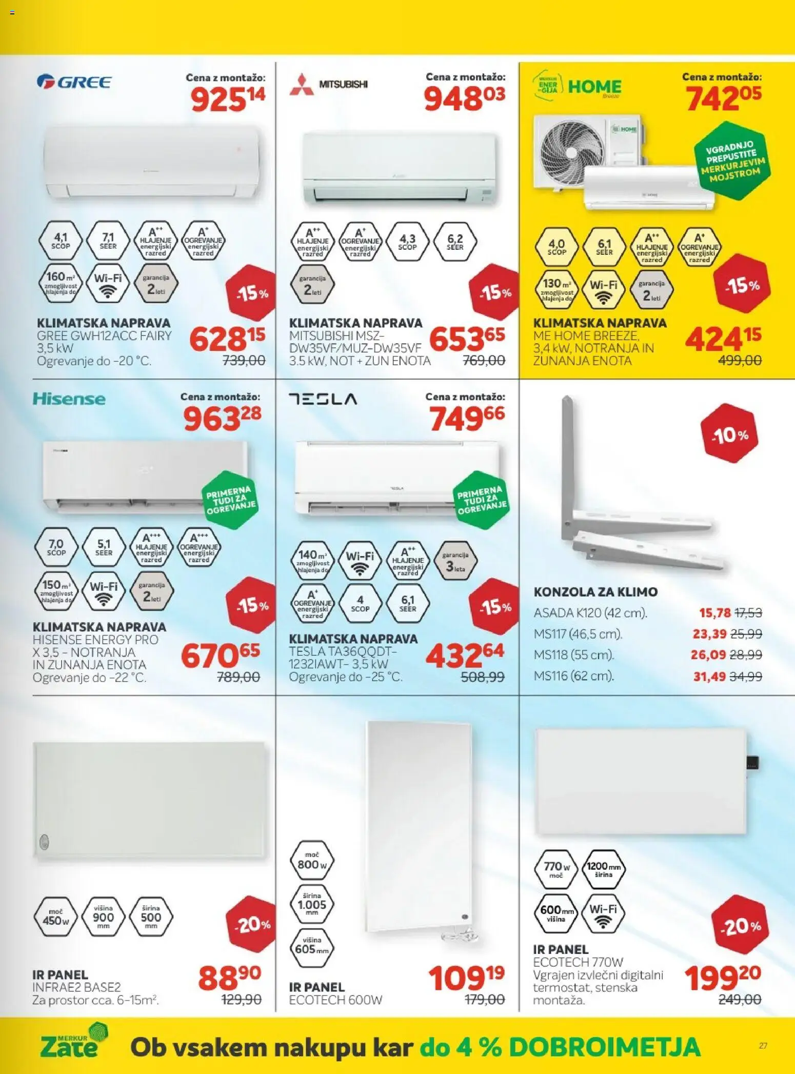 Novi Merkur katalog ponudbe – veljaven od 01.10.2025 | Stran: 47 | Izdelki: Klimatska naprava