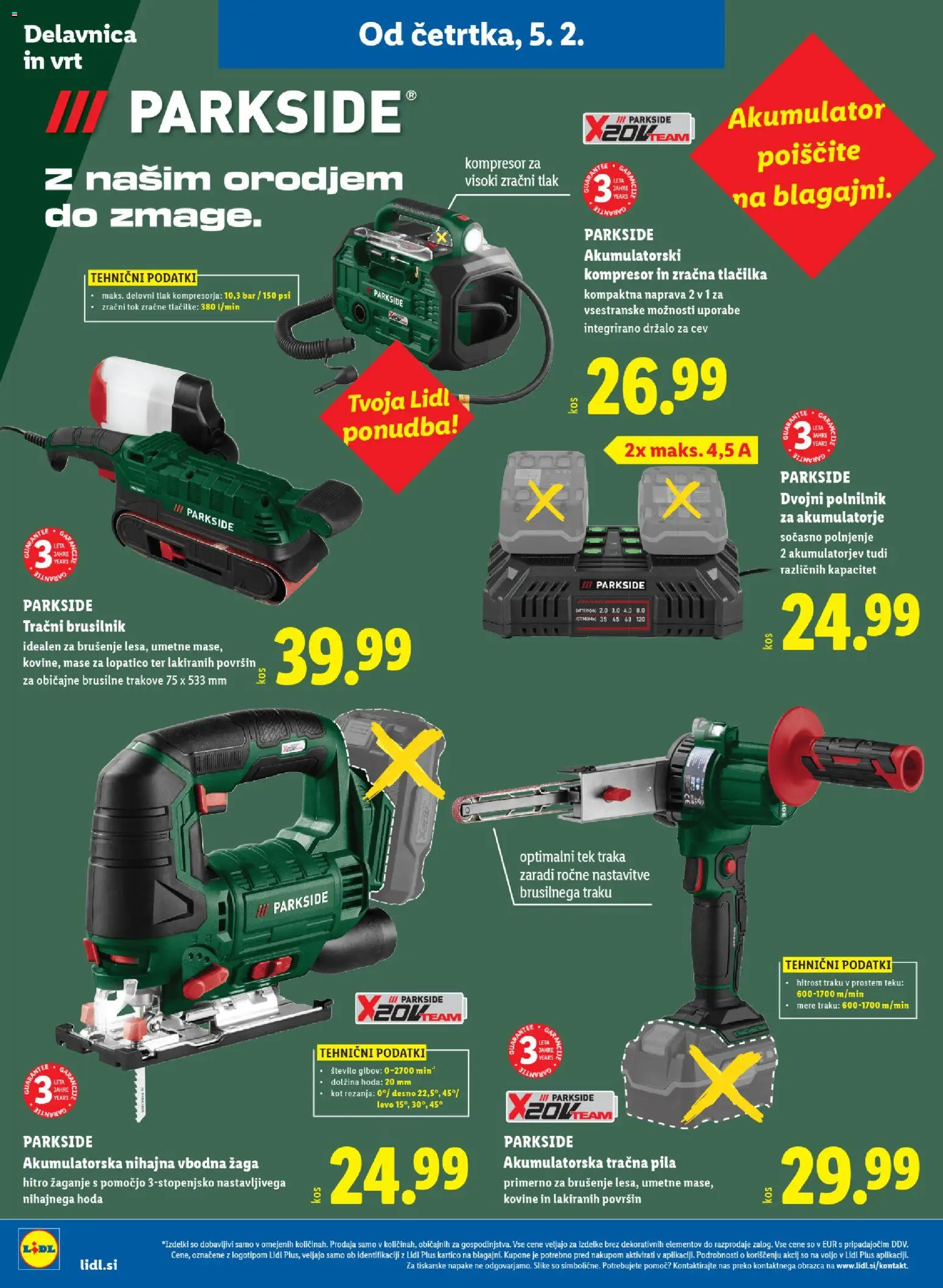 Novi Lidl katalog ponudbe – veljaven od 05.02.2026 | Stran: 20 | Izdelki: Akumulator, Polnilnik, Brusilnik
