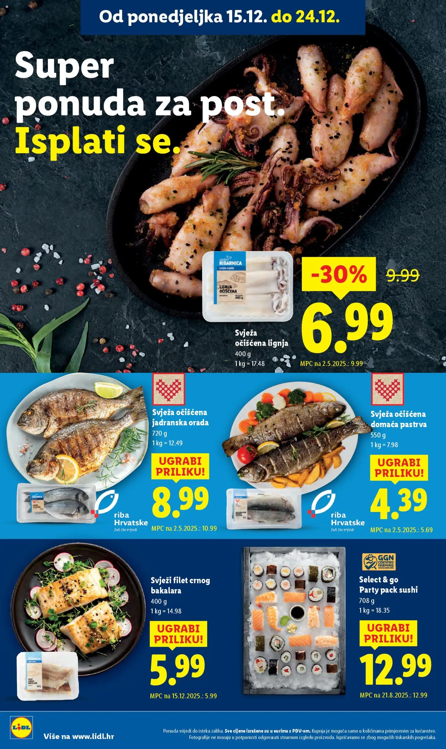 Lidl katalog | vrijedi od 15.12.2025 | Stranica: 14 | Proizvodi: Pastrva, Riba, Sushi