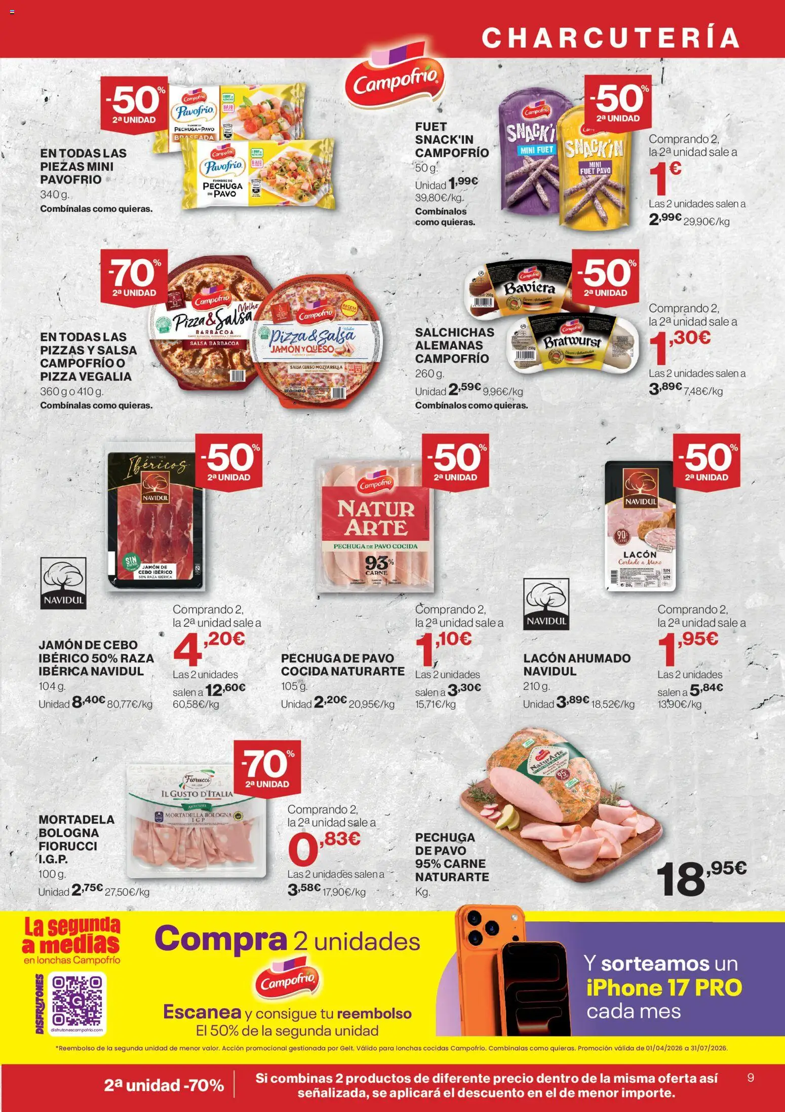 Supercor Canarias │ válido desde el 23.04.2026 | Página: 9 | Productos: Medias, Queso, Jamón, Iphone