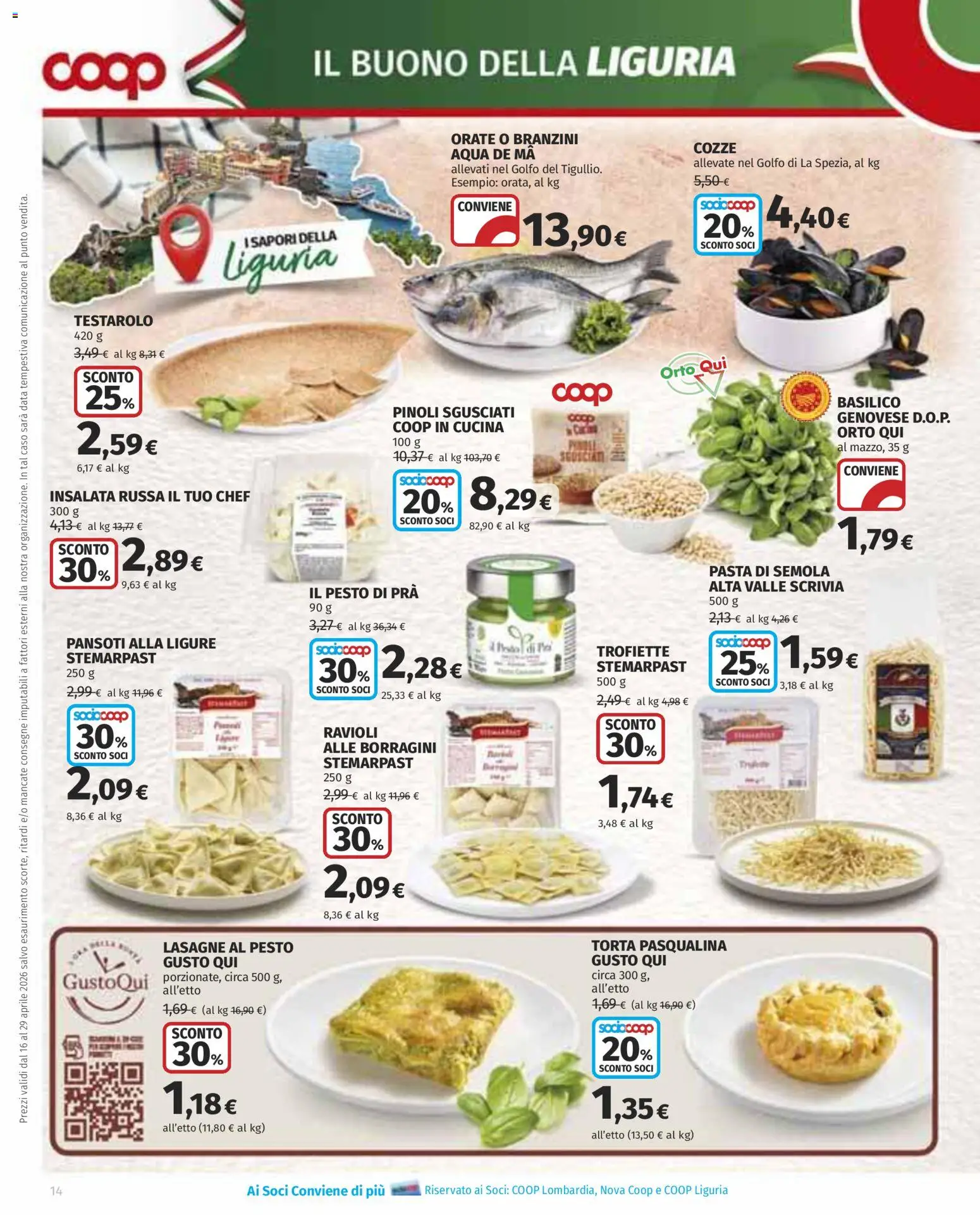 Volantino COOP del 16.04.2026 | Pagina: 14 | Prodotti: Pasta, Basilico, Ravioli, Insalata russa