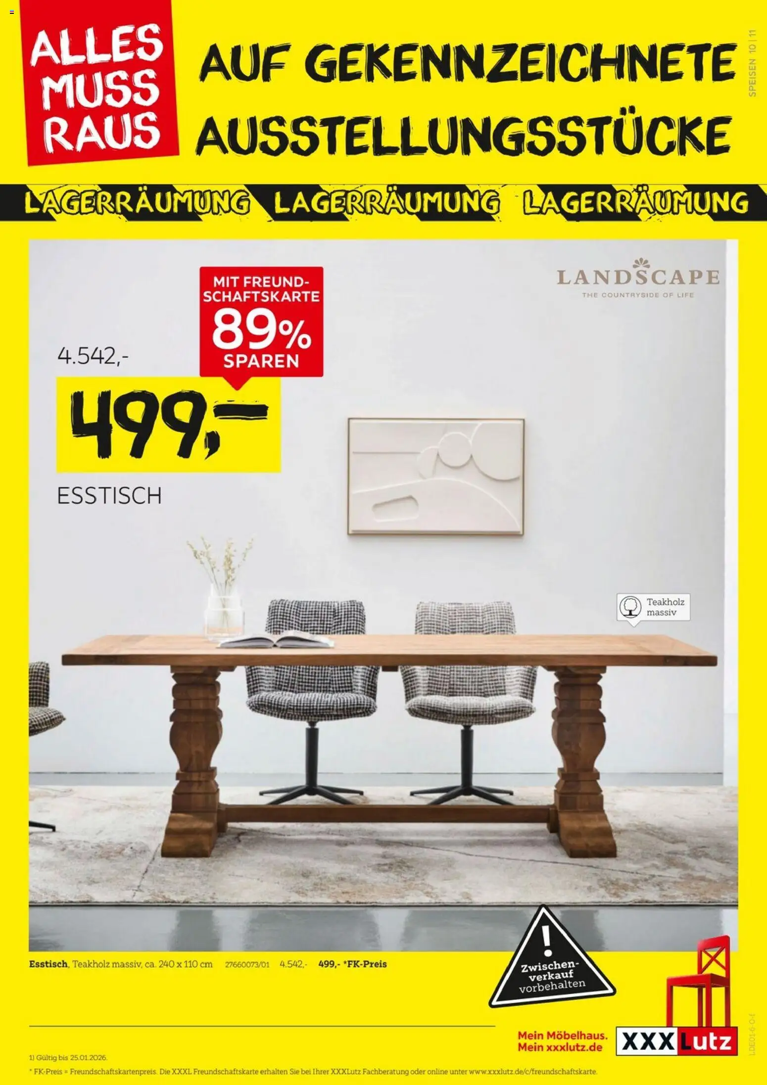 XXXL Lutz Größte Lagerräumung – gültig ab 11.01.2026 | Seite: 11 | Produkte: Esstisch