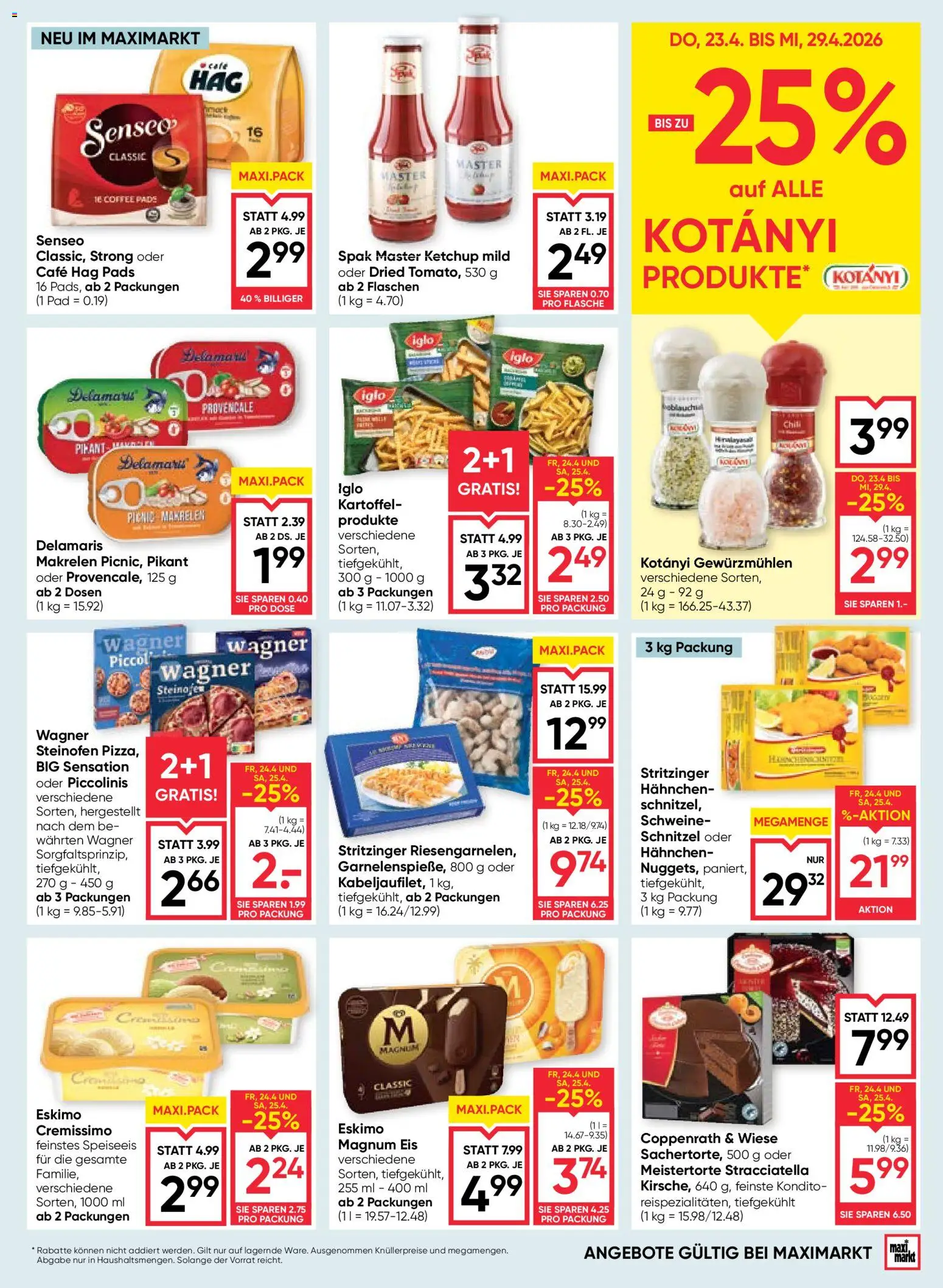 Maximarkt Flugblatt gültig ab 23.04.2026 | Seite: 11 | Produkte: Ketchup, Eis, Chili