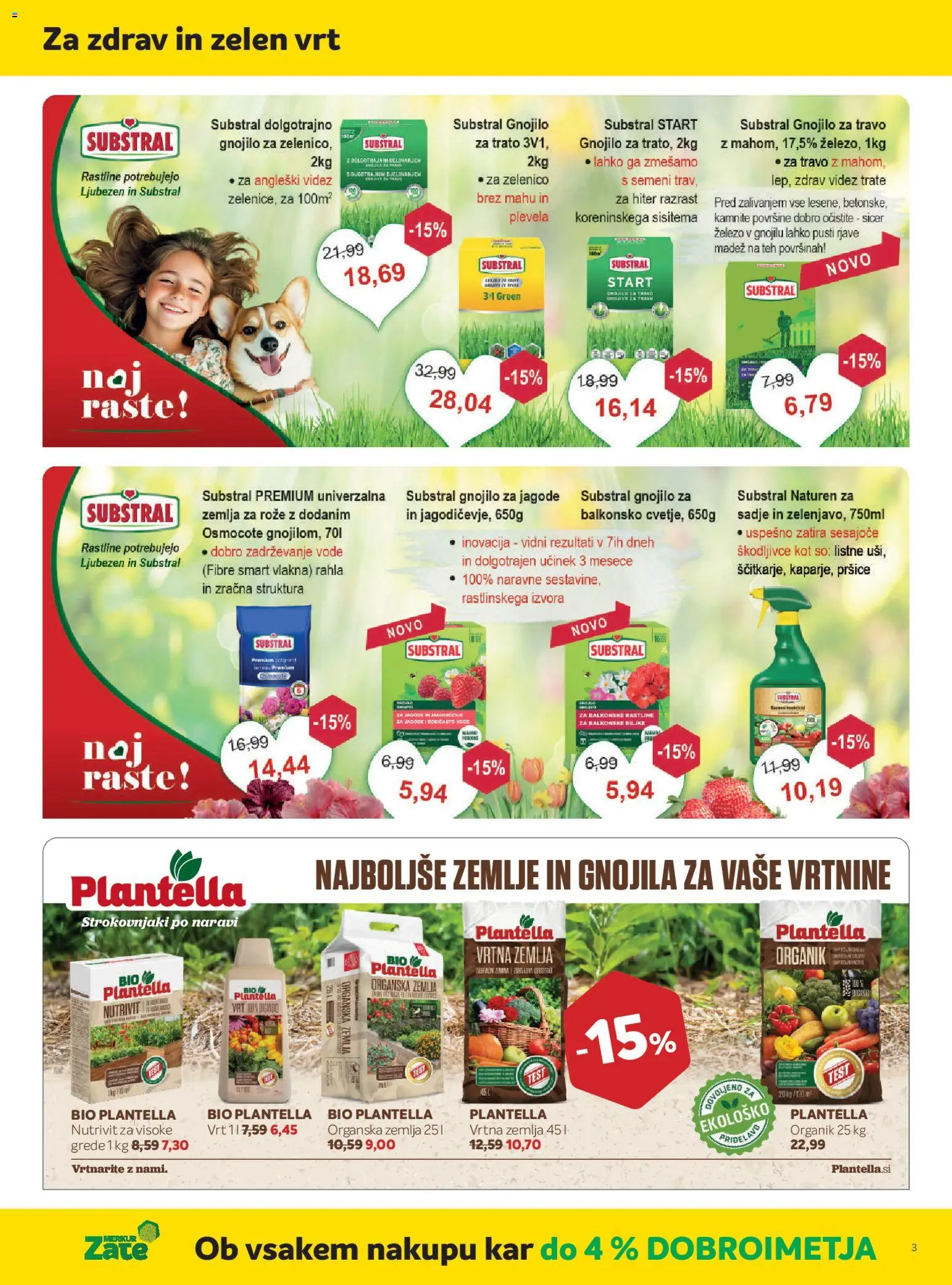 Novi Merkur katalog ponudbe – veljaven od 01.04.2026 | Stran: 3 | Izdelki: Žemlja, Jagode, Sadje