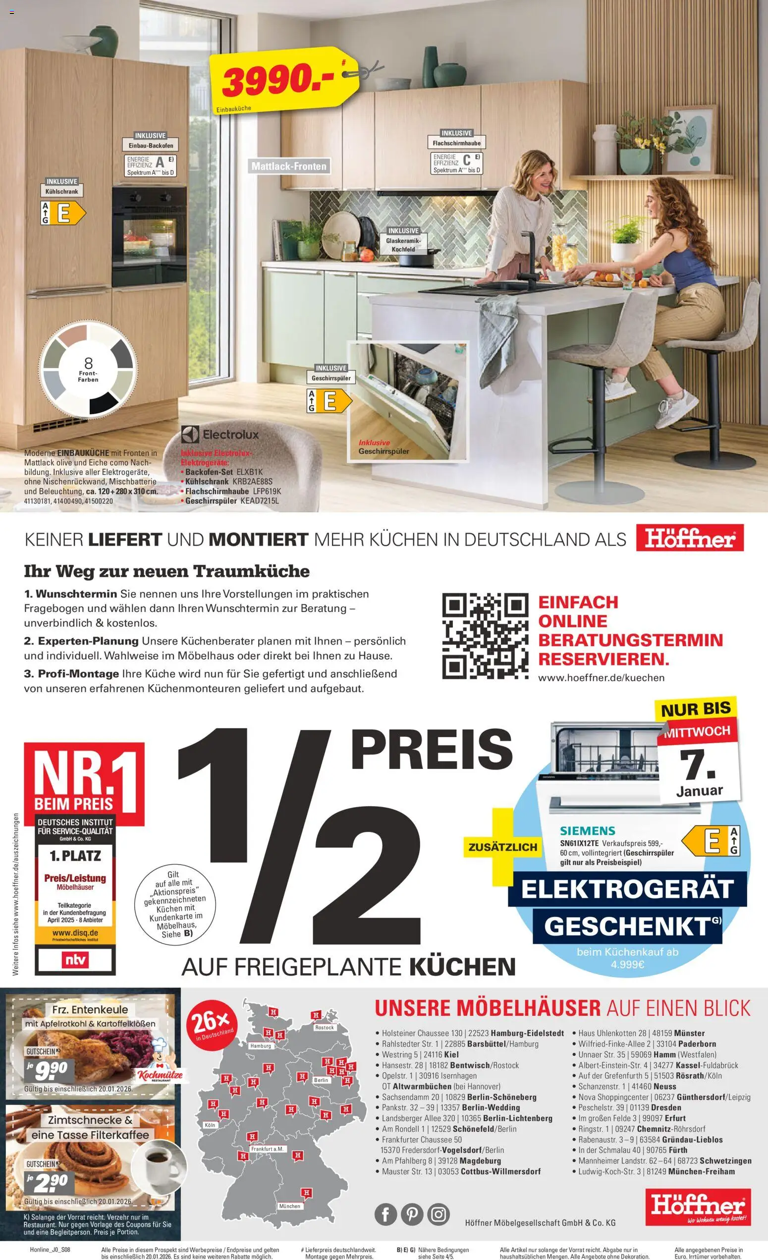 Höffner Prospekt 	 – gültig ab 02.01.2026 | Seite: 8 | Produkte: Geschirrspüler, Küche, Kühlschrank, Kochfeld
