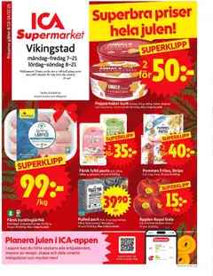ICA Supermarket - Vikingstad - Förhandsvisning av reklamblad från butik ICA Supermarket aktuell från 08.12.2025