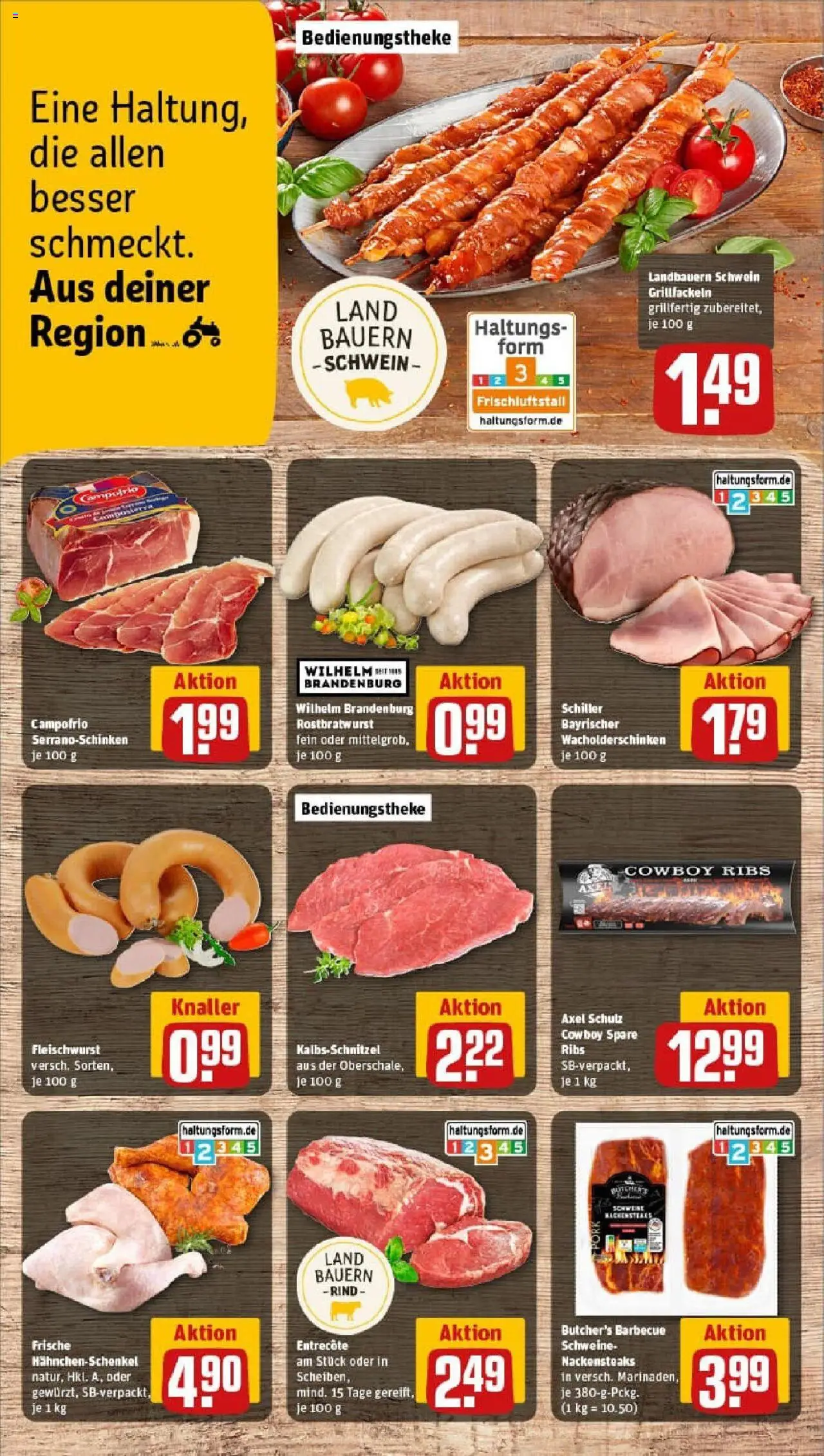 Rewe prospekt Schelklingen	 - gültig ab dem 27.07.2025 | Seite: 14 | Produkte: Nackensteaks, Spare ribs, Entrecote, Steak