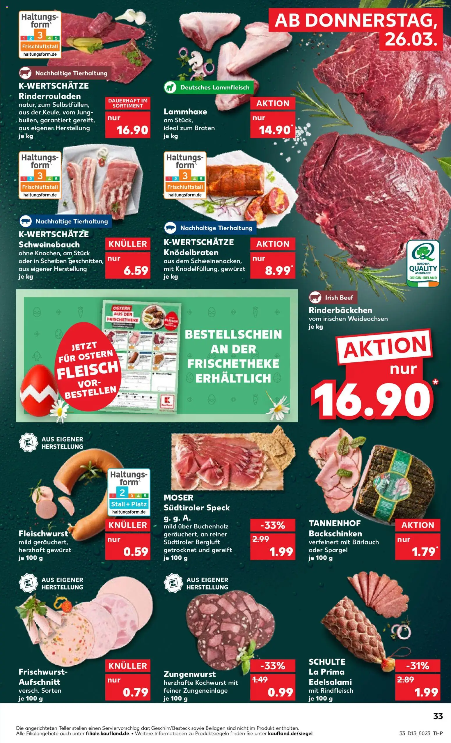 Kaufland Prospekt Völklingen	 – gültig ab 26.03.2026 | Seite: 33 | Produkte: Rinderrouladen, Salami, Rindfleisch, Fleisch