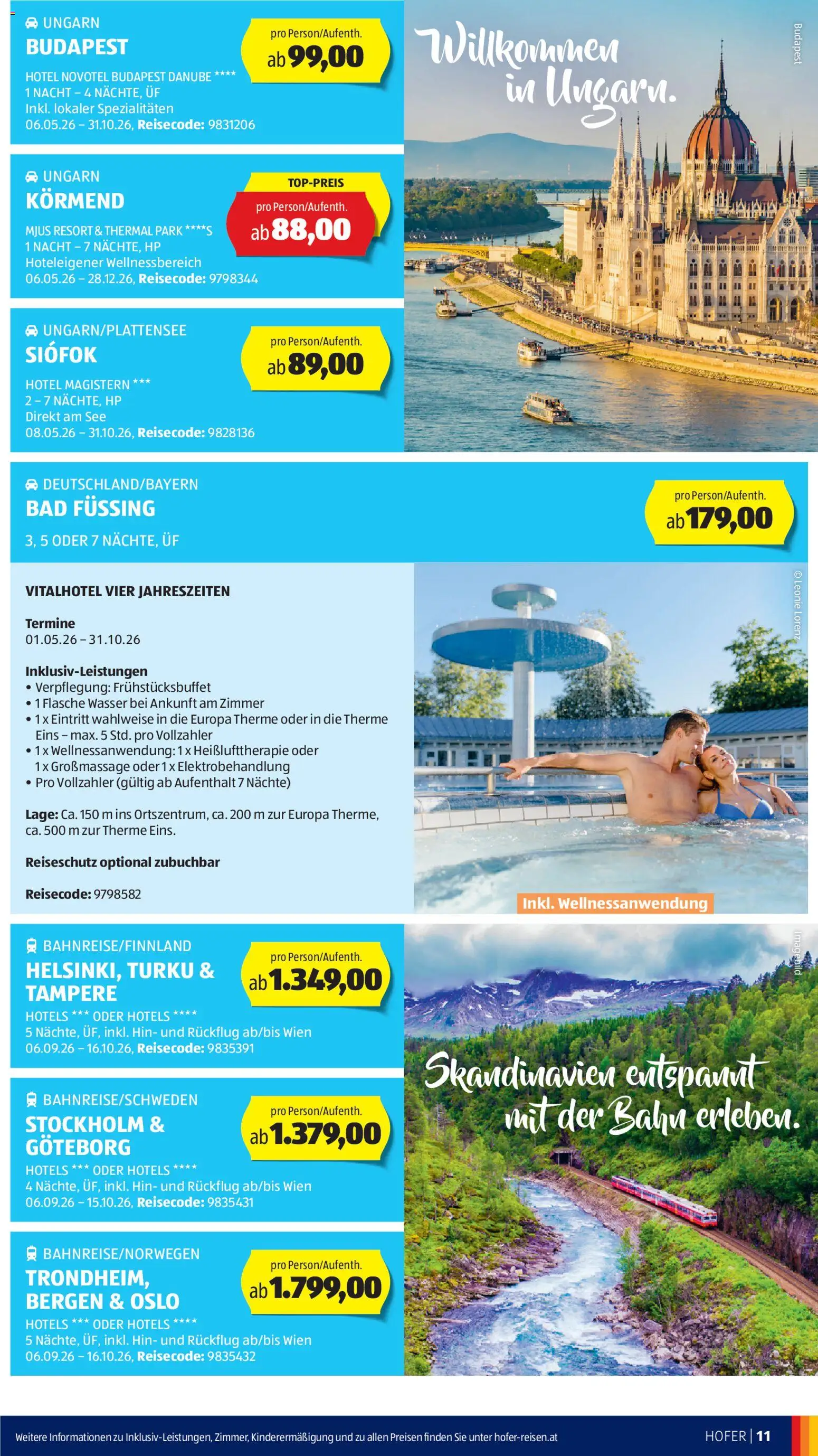 Hofer - Hofer Reisen Katalog gültig ab 29.04.2026 | Seite: 11 | Produkte: Wasser, Bad