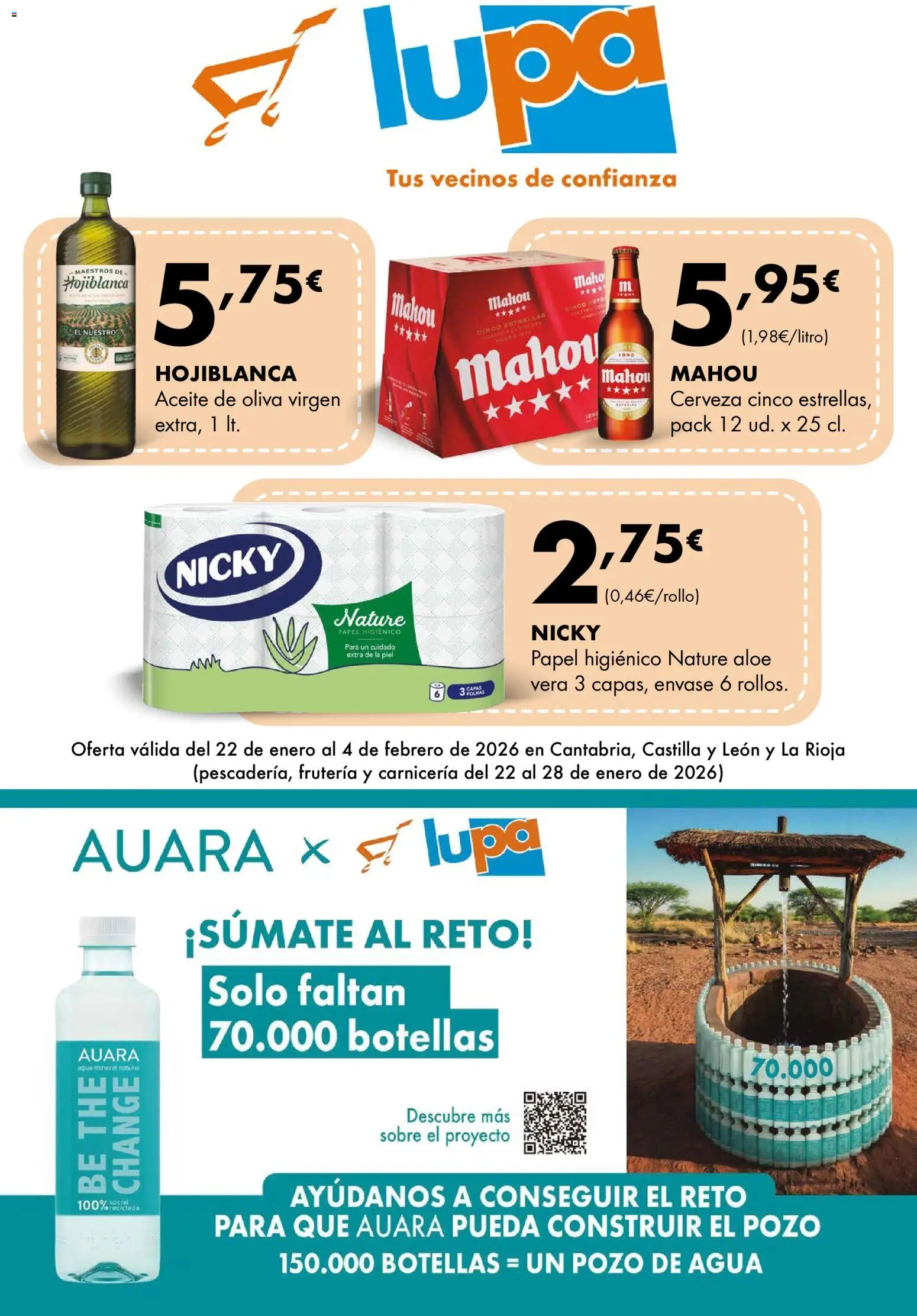 Lupa Supermercados folleto │ válido desde el 22.01.2026 | Página: 1 | Productos: Aceite, Cerveza, Papel higienico, Aceite de oliva