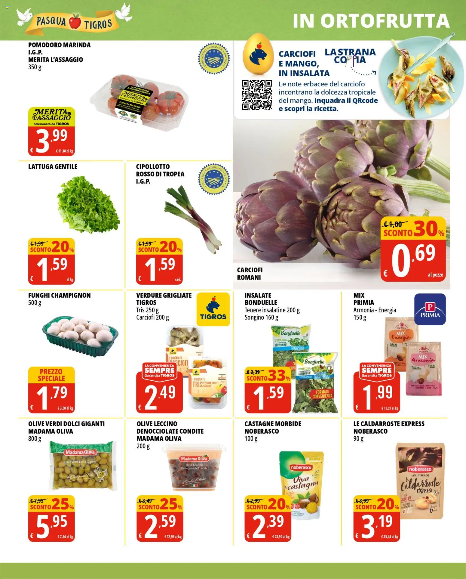 Volantino Tigros del 24.03.2026 | Pagina: 13 | Prodotti: Insalata, Verdure, Olive, Lattuga