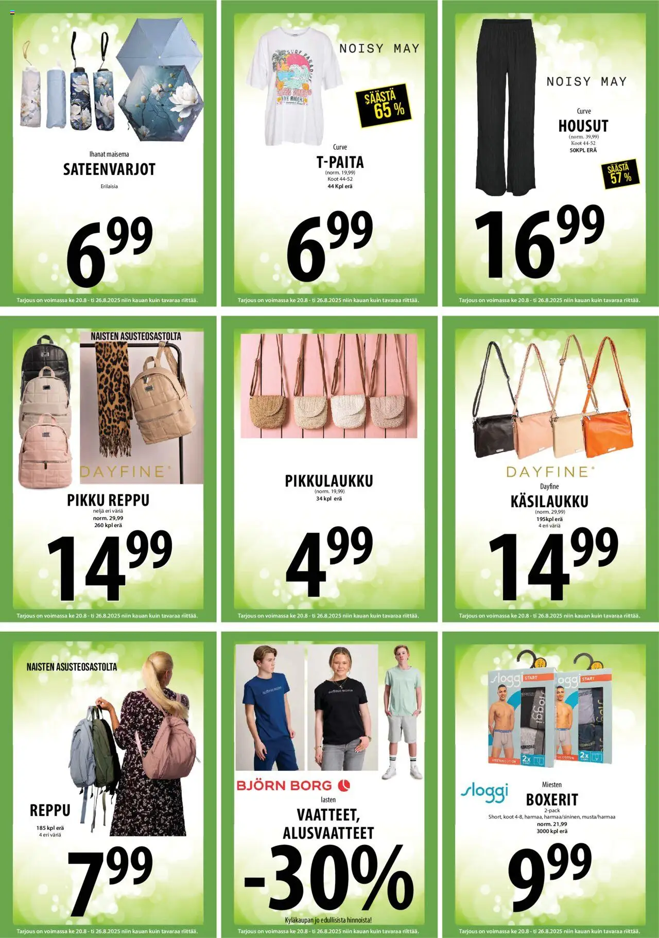  | Sivu: 17 | Tuotteet: Housut, Alusvaatteet, Käsilaukku, Reppu