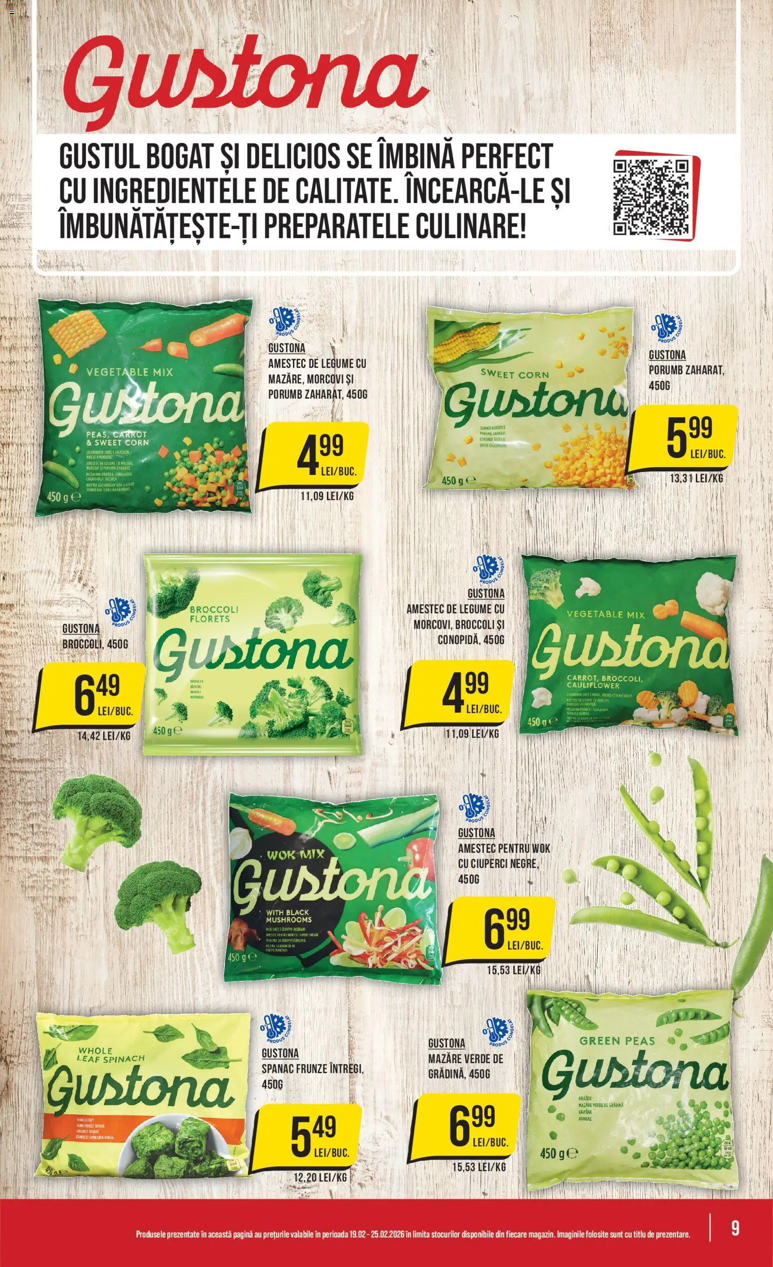 Noul catalog Mega Image – valabil de la 19.02.2026 | Pagină: 9 | Produse: Mazăre, Ciuperci, Porumb, Legume